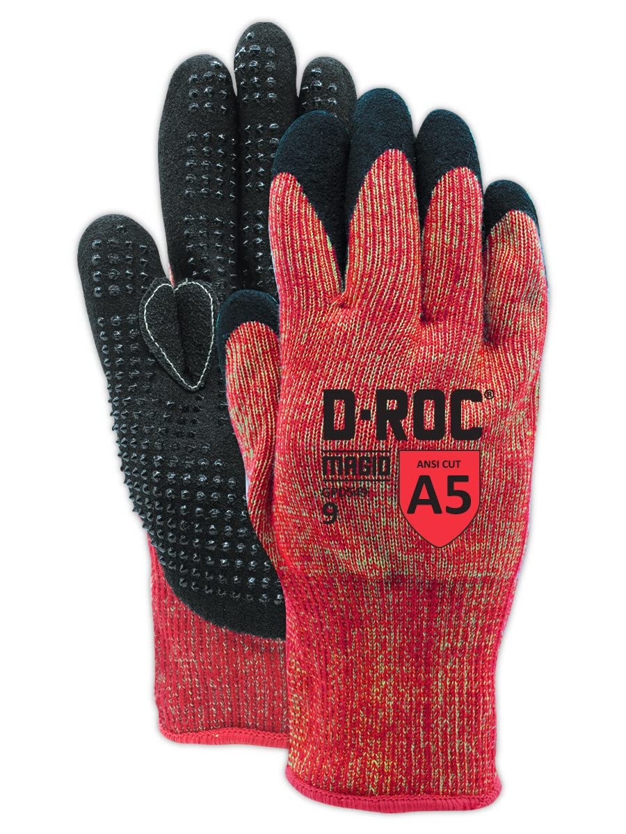 Heat Resistant Work Gloves A5 Cut Level - 24 Pairs, Nitrile Palm-Dot Coated (Nitrix), Size 7/S, Reusable, 13-Gauge Aramid Shell - Ideal for Welding, Construction & Industrial Safety (GPD549)