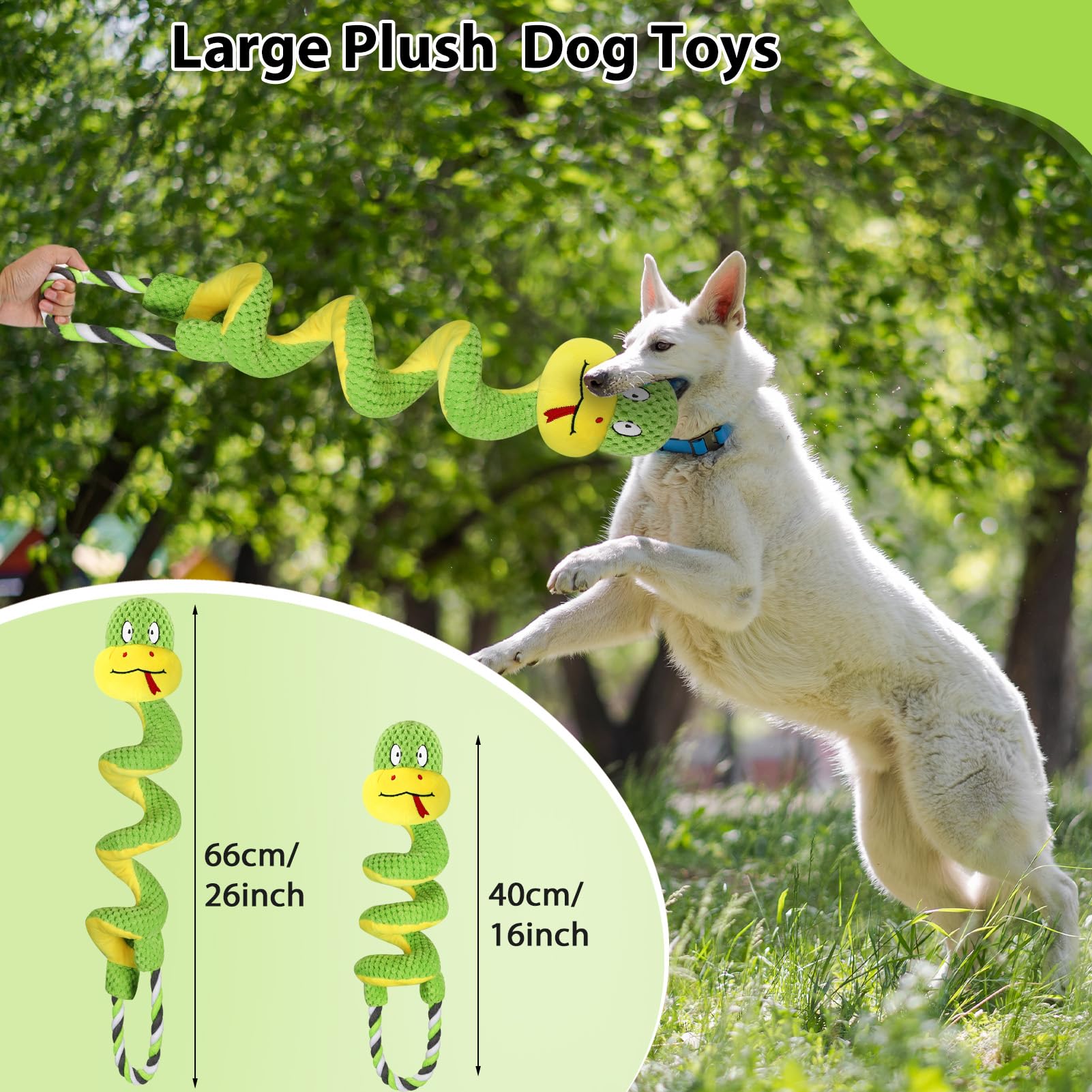 Durable Squeaky Dog Toys for Large Dogs - Interactive Tug of War Rope Toys with Soft Fabric, Perfect for Small, Medium & Big Breed Puppies | Great for Indoor Play, Outdoor Fetch & Training Sessions