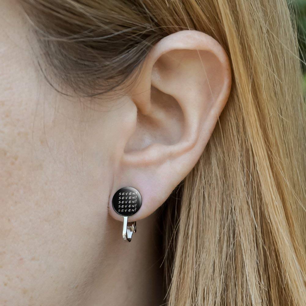 Friends SEVEN Novelty Clip-On Stud Earrings for Women - Trendy Fashion Jewelry Gift for Parties, Weddings & Everyday Wear
