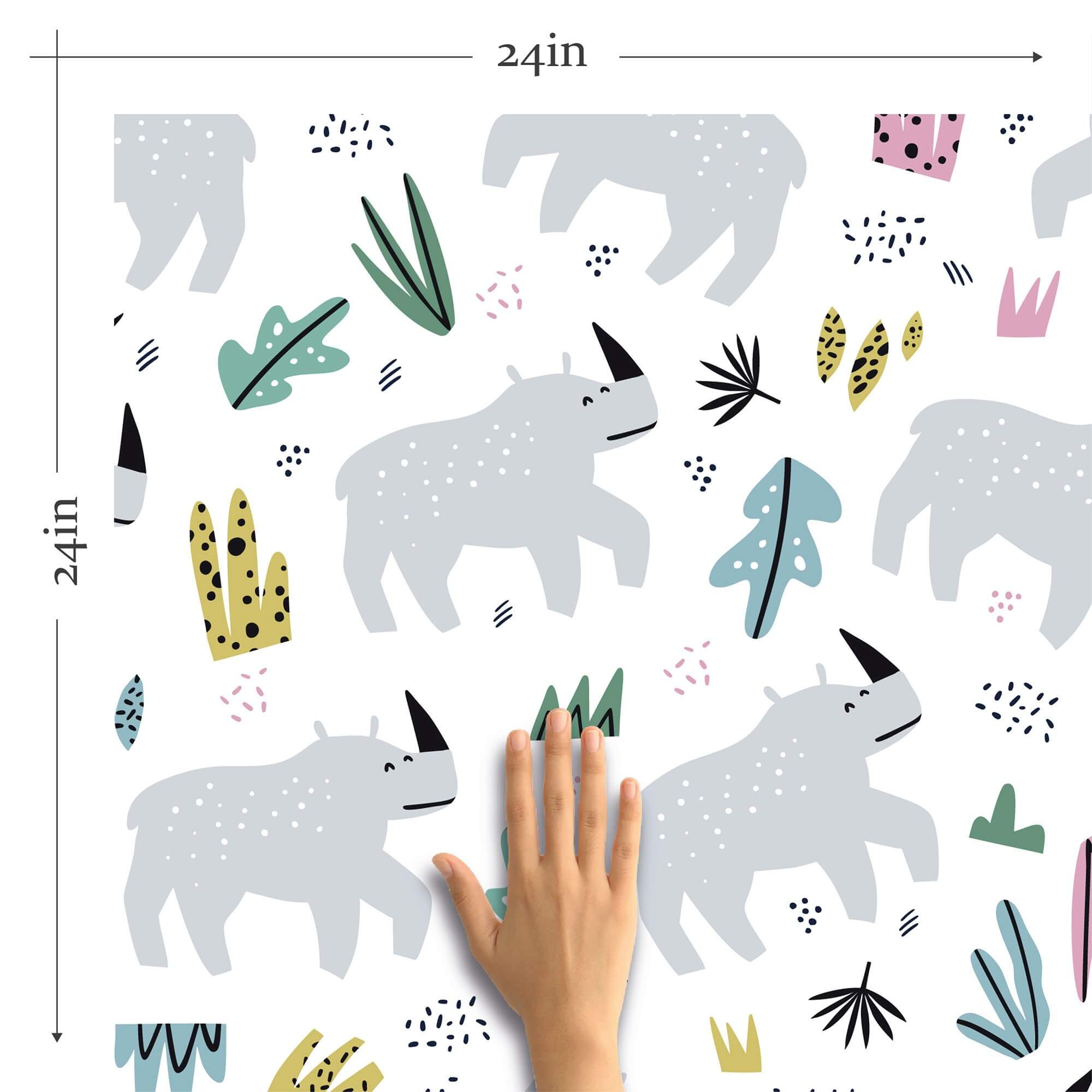 Grey Kids Peel and Stick Removable Wallpaper 0054 - Self-Adhesive Nursery Decor for Bedrooms, Playrooms & DIY Projects