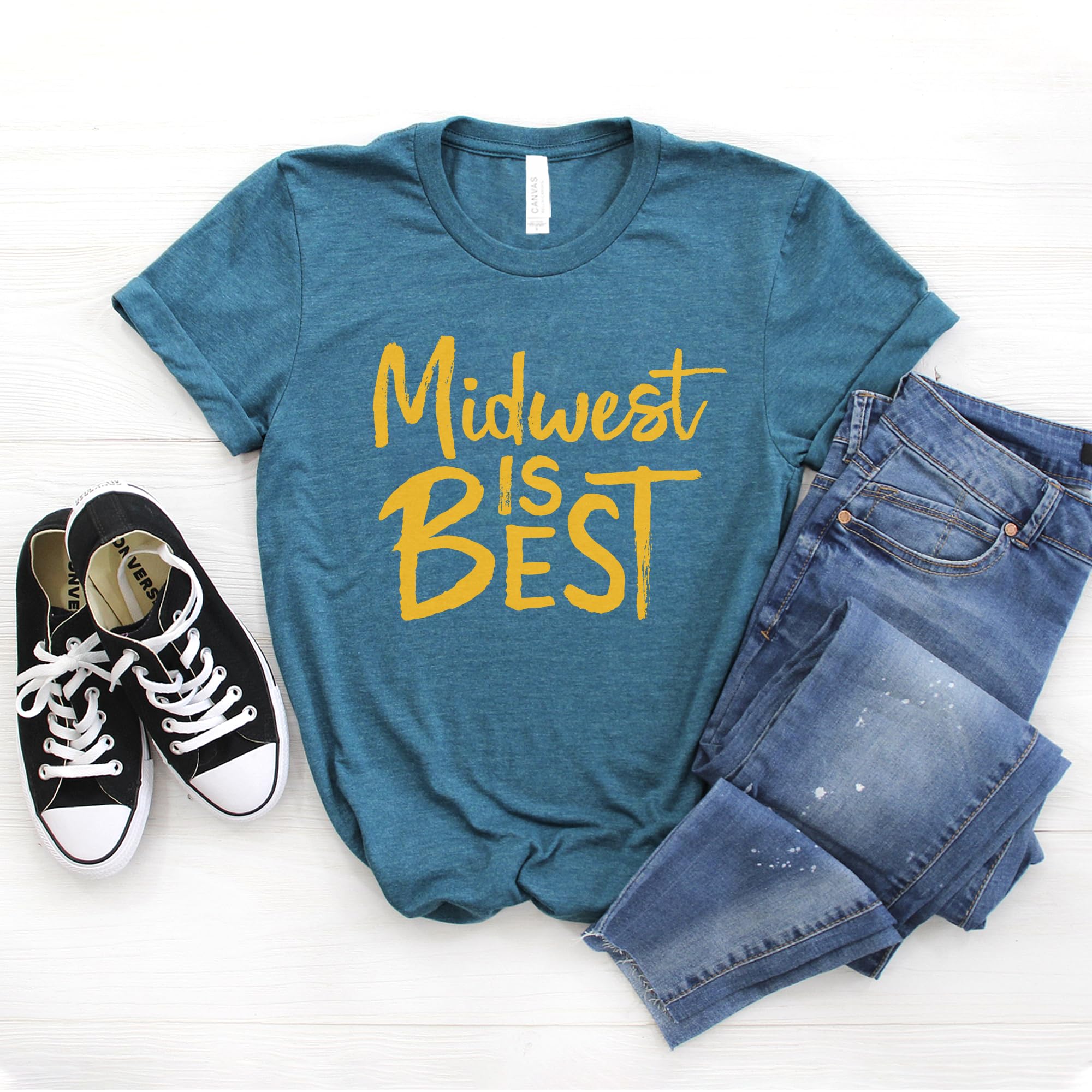 Midwest Pride T-Shirt - Softstyle Unisex Midwest Gift - Best Midwest State Home Apparel - Comfortable Cotton Tee for Everyday Wear, Travel & Midwest-Themed Events