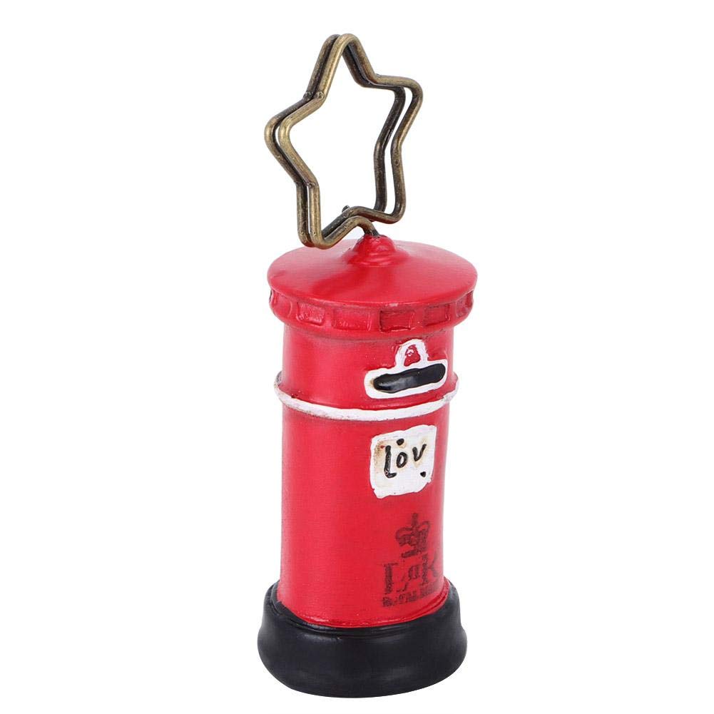 Metal Photo Clip - Cute Resin and Iron Message Holder for Memo Cards, Bedroom Decor (Mailbox Red) - Perfect for Organizing Photos, Notes, and Invitations on Desks, Fridges, and Office Spaces