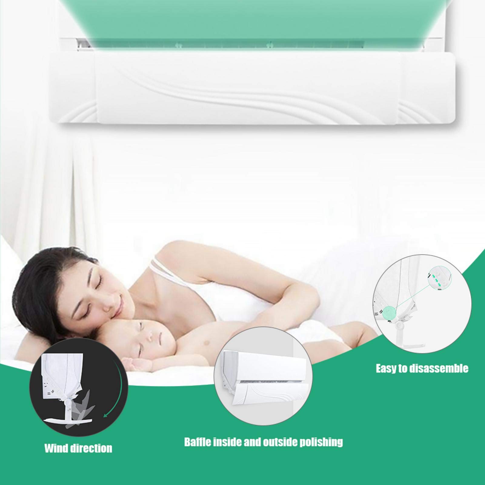 Adjustable Retractable Air Conditioner Air Deflector - Foldable AC Wind Baffle (70-117cm) for Home Cooling | Perfect for Bedroom, Office & Living Room Temperature Control