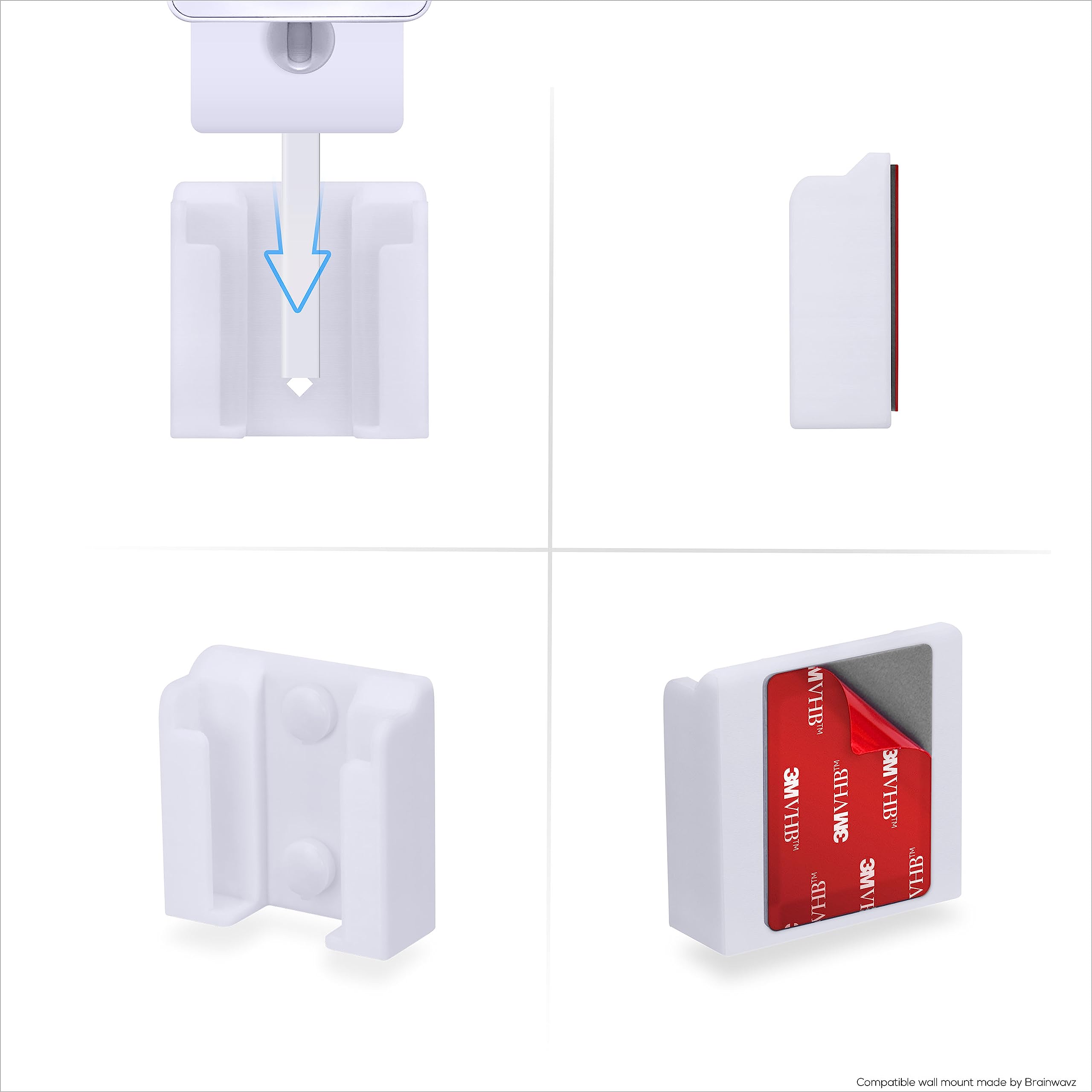 2 Pack White Adhesive Wall Mount for WYZE Cam OG Indoor/Outdoor 1080p Wi-Fi Security Camera - Easy Install Camera Holder Bracket, Reduce Blind Spots & Clutter - Perfect for Home, Office & Garage Surveillance
