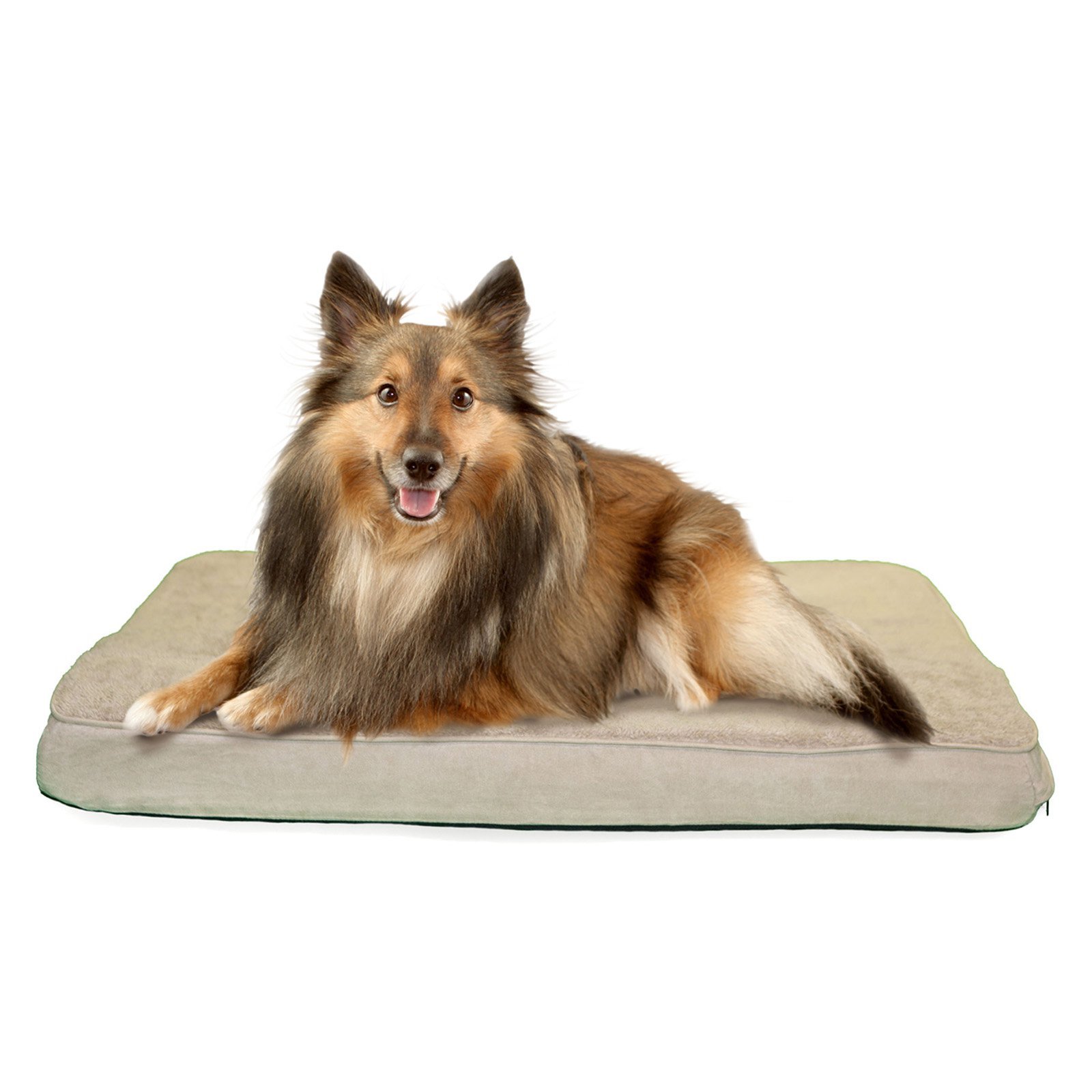 Furhaven Cooling Gel Dog Bed for Large & Medium Dogs - Removable Washable Cover, Orthopedic Support for Pets Up to 55 lbs - Terry & Suede Mattress in Espresso (Large) - Perfect for Hot Weather & Joint Pain Relief