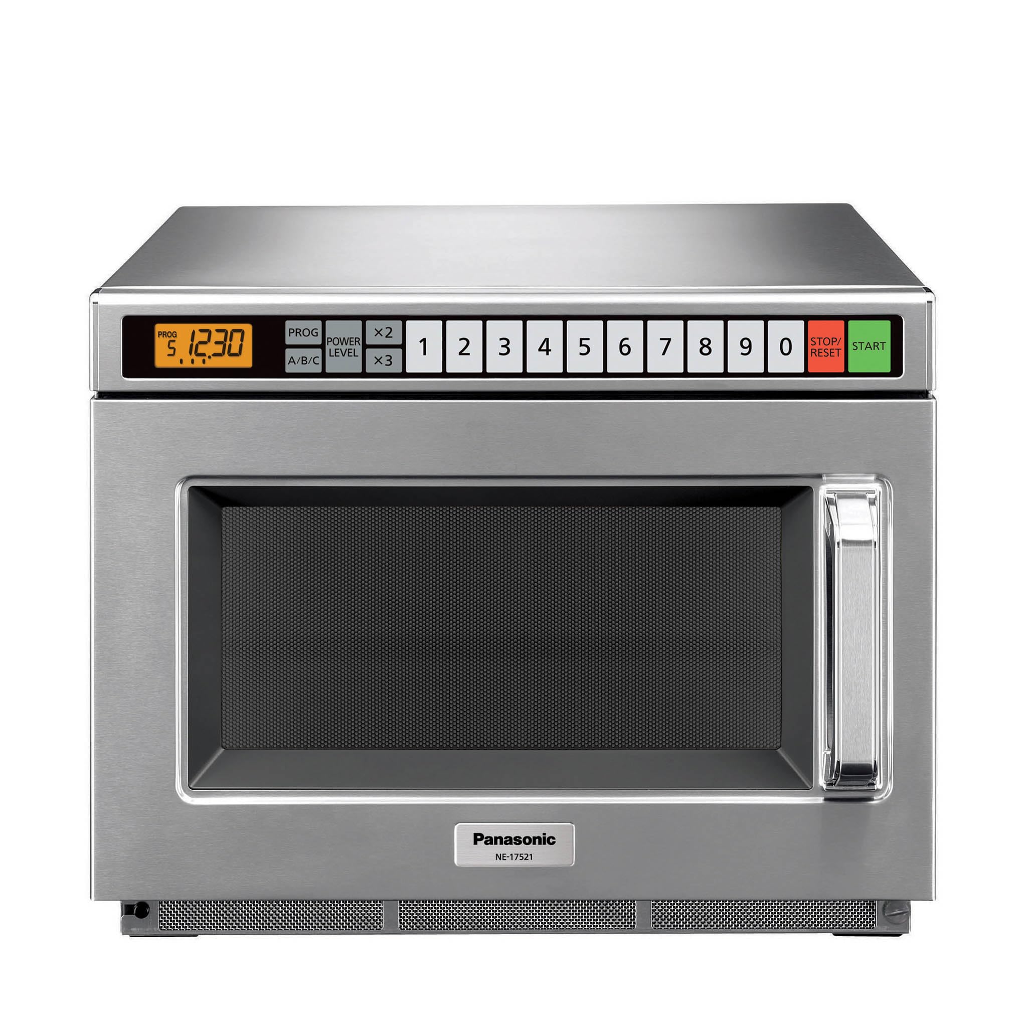 Panasonic NE-17521 Commercial Microwave Oven - 1.7 cu.ft Stainless Steel Countertop Microwave for Restaurants, Cafes & Commercial Kitchens - Fast Heating & Durable Design