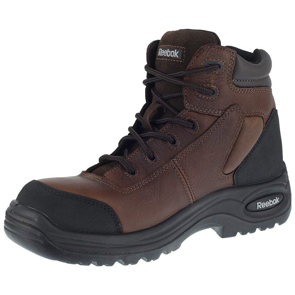 Reebok Women's Trainex Comp Toe ESD Safety Work Boots - Dark Brown Size 7 Medium | Slip Resistant, Electrical Hazard Protection for Construction & Warehouse Workers
