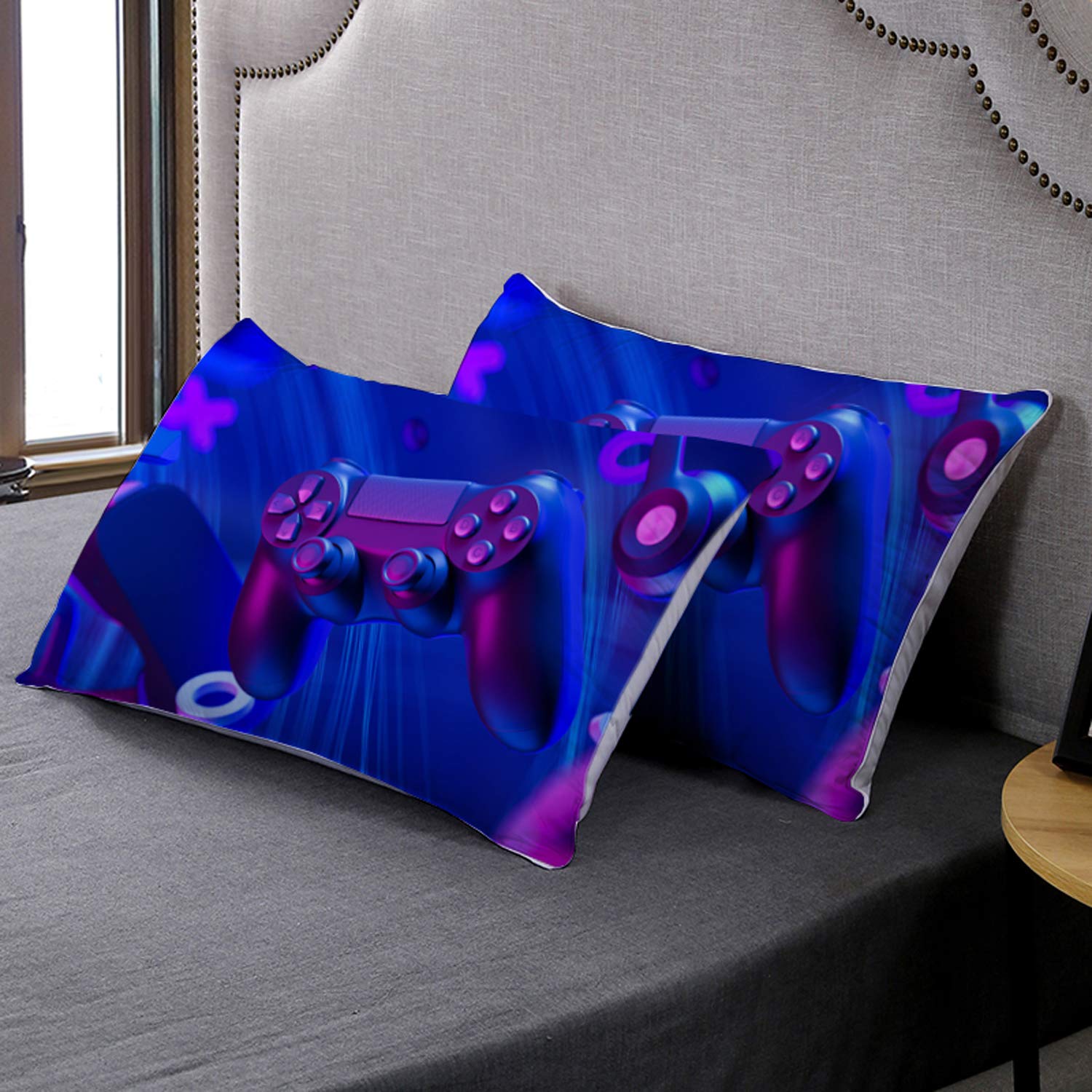 AILONEN Gaming Bedding Set for Boys - Queen Size Duvet Cover with Gamepad Controller Design, 3-Piece Bed Set Includes 2 Pillow Shams - Perfect for Teen Gamer Bedrooms & Gaming Themed Decor