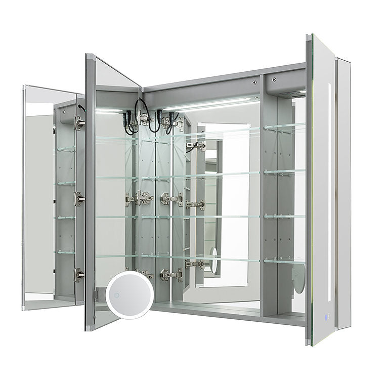 Aquadom Signature Royale 40x30 Inch LED Lighted Triple Door Bathroom Medicine Cabinet - Perfect for Modern Home, Spa & Hotel Vanity Organization