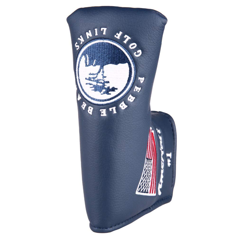 Premium Pebble Beach Golf Putter Headcover - USA Flag Design for Scotty Cameron Putters | Durable Blade Cover for Golf Enthusiasts | Perfect for Course Play & Club Protection