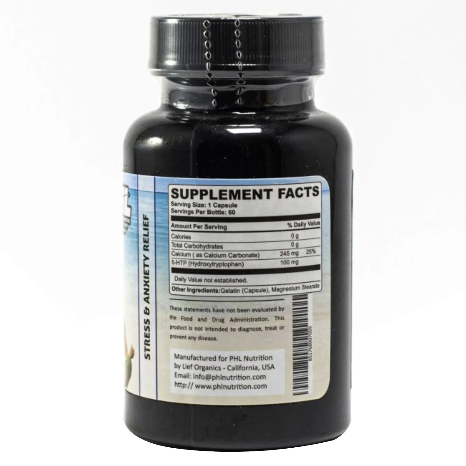 PHL 5-HTP 60 Capsules - Natural Mood Support & Stress Relief Supplement for Better Sleep & Anxiety Relief - Perfect for Daily Wellness Routine & Emotional Balance