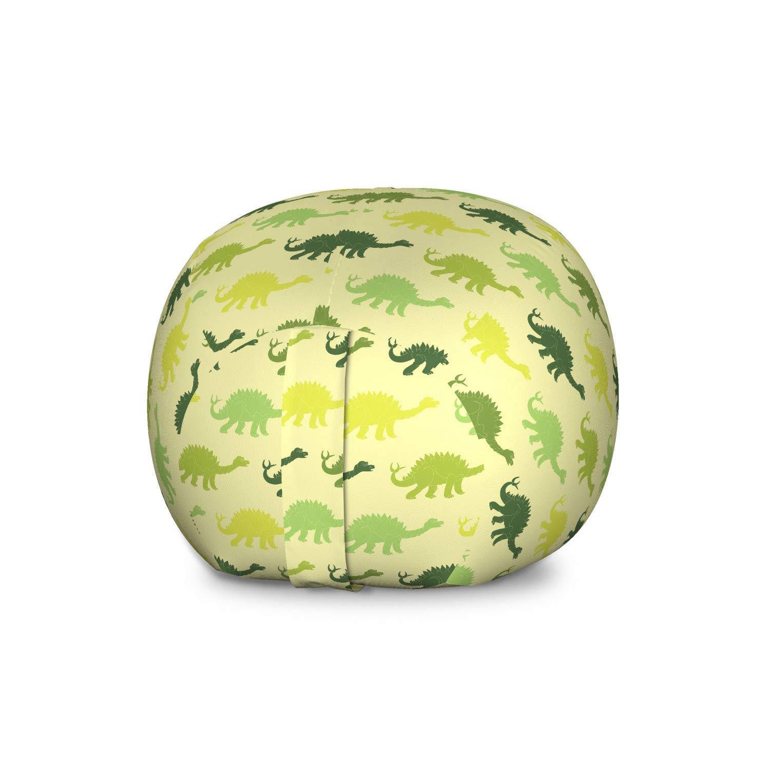 Ambesonne Dinosaur Storage Toy Bag Chair - Large Washable Stuffed Animal Organizer with Stegosaurus Pattern in Green Shades | Kids Room Decor, Playroom Storage & Dinosaur Themed Bedroom Accessory