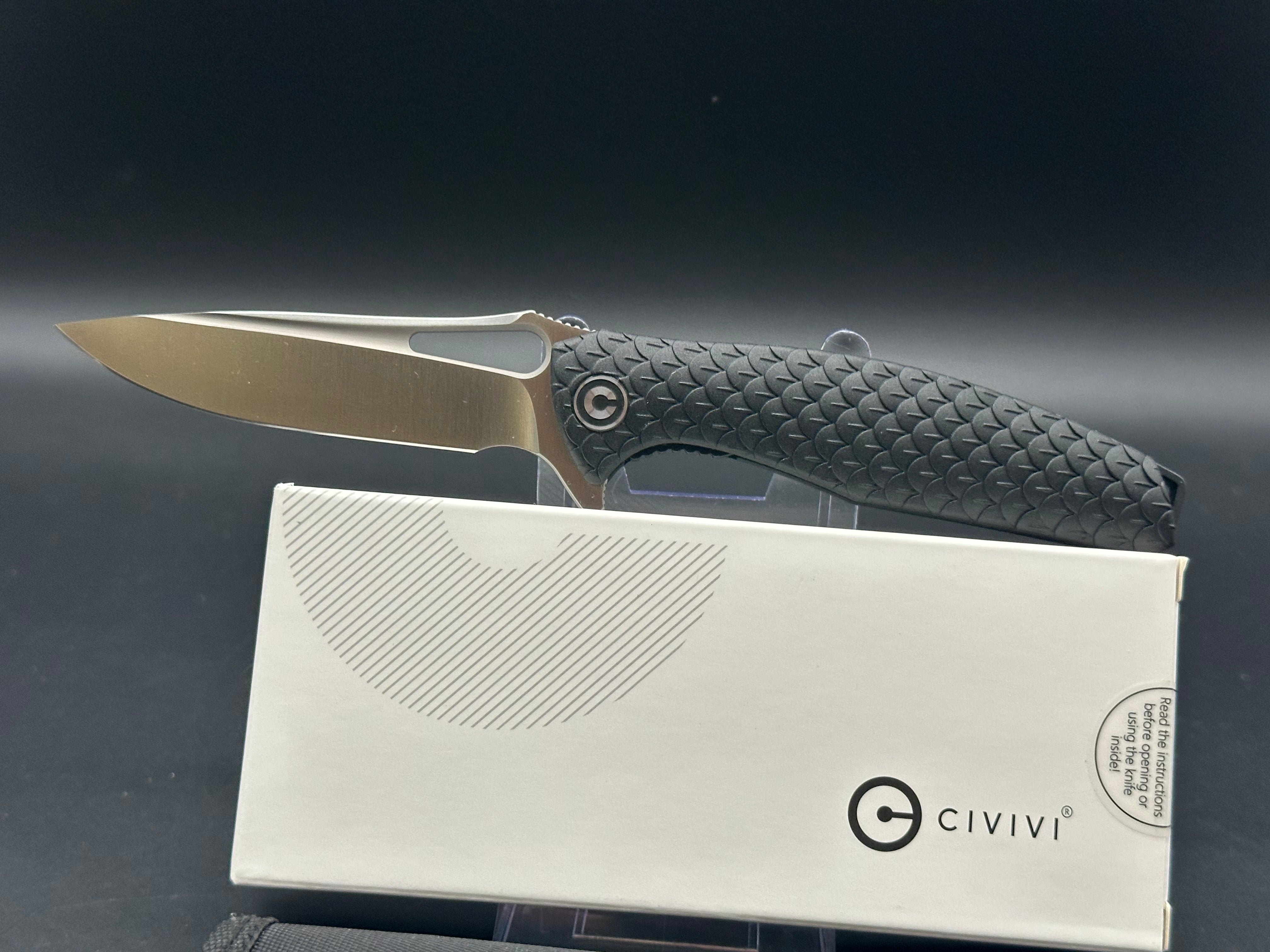 CIVIVI Wyvern Folding Flipper Knife - Black FRN Handle, 3.5