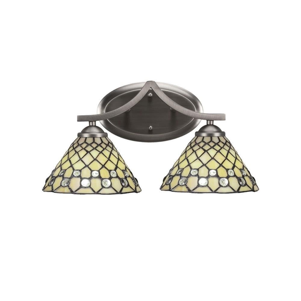 Zilo 2-Light Bathroom Vanity Light Fixture in Graphite Finish - Modern Wall Sconce for Bathroom, Dressing Room & Makeup Area (Model 552-GP-9415)