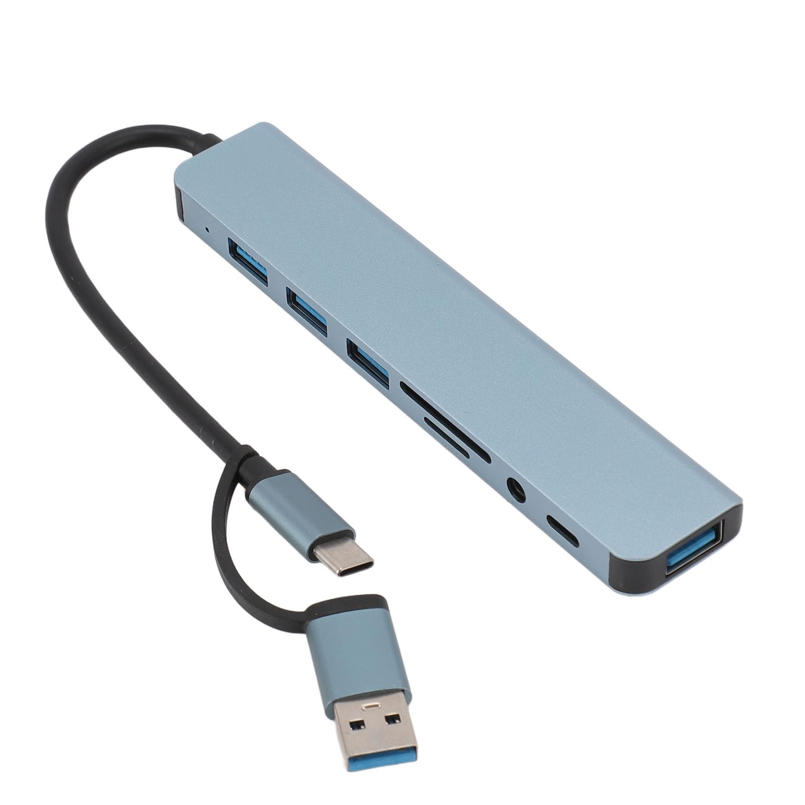 Premium Aluminum Alloy USB Hub with Multiple Ports - High-Speed Data Transfer & Audio Support for Laptop, PC, Mac - Perfect for Home Office, Gaming & Multimedia Setup