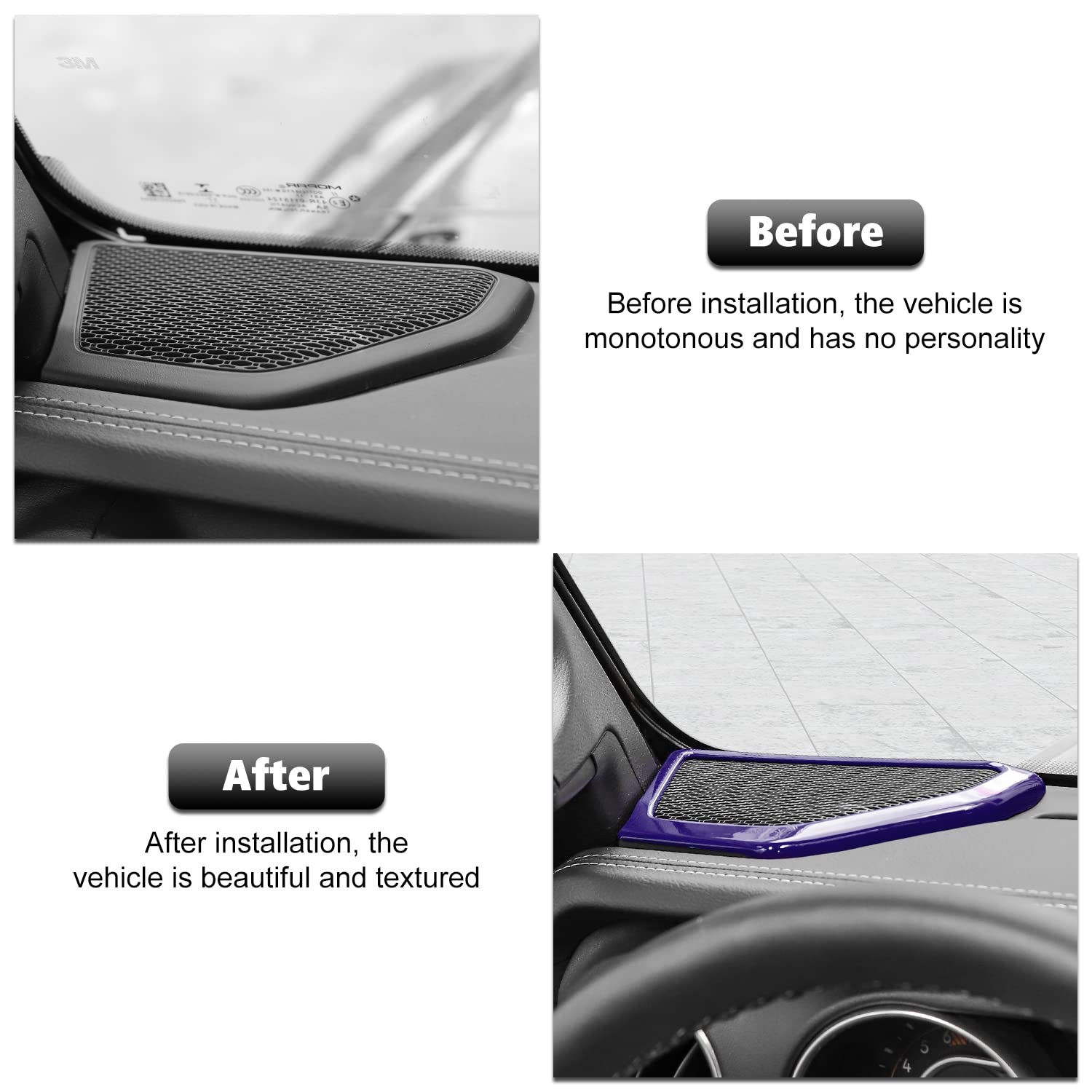 RT-TCZ A Pillar Speaker Trim Cover Ring - Interior Accessories for Jeep Wrangler JL JLU & Gladiator JT 2018-2022 - Purple Decorative Upgrade - Perfect for Off-Roading & Custom Car Styling