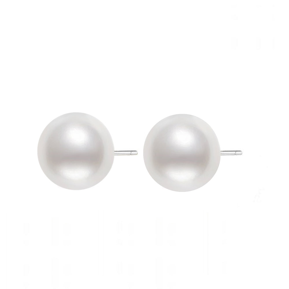 18K Gold Australian White South Sea Pearl Stud Earrings - Natural Lustrous Pearls for Women | Perfect for Weddings, Parties & Special Occasions