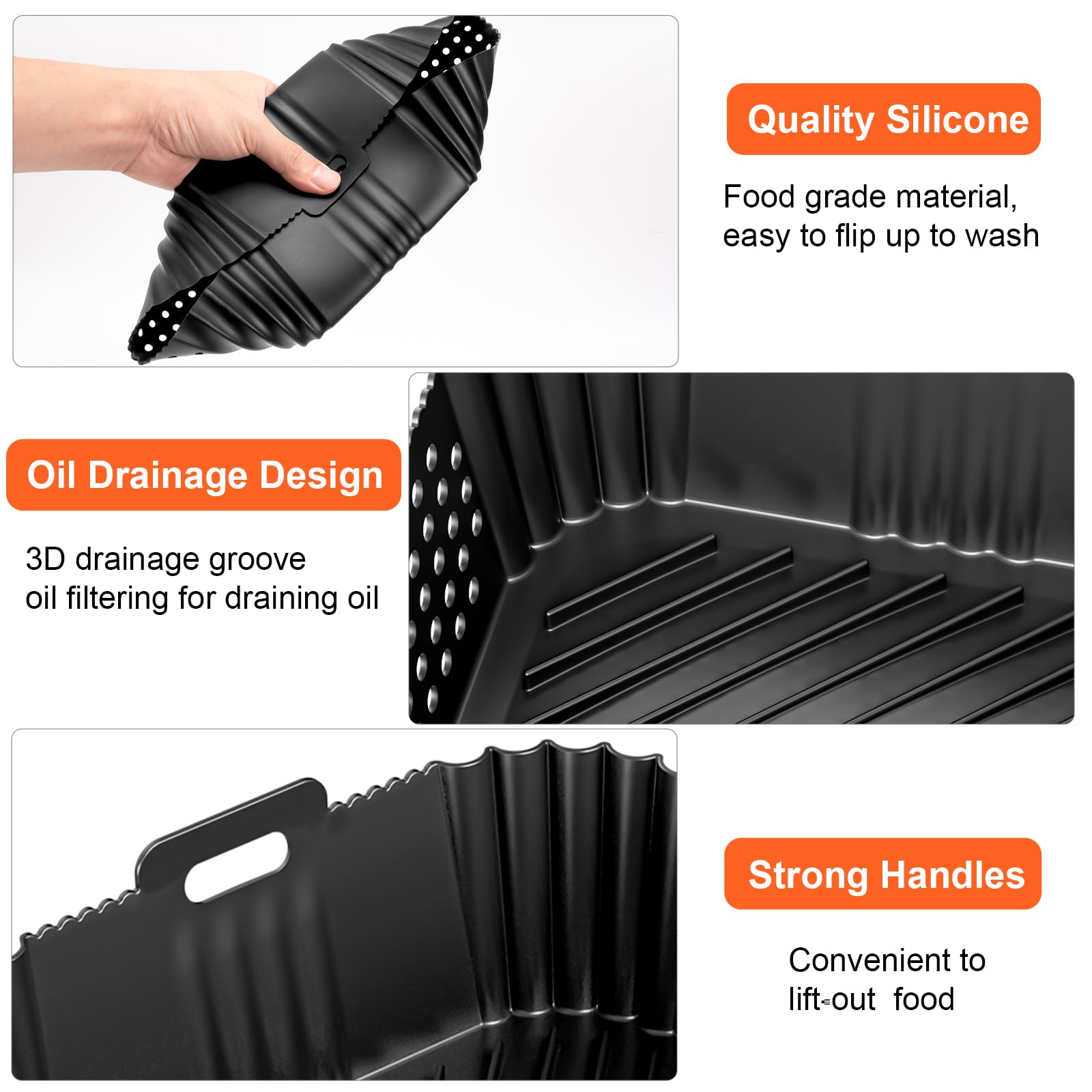 Non-Stick Air Fryer Pan for Ninja AF300EU AF400EU & SL400EU - Compatible Air Fryer Accessories Basket for Healthy Cooking | Perfect for Roasting, Baking, and Frying Chicken Wings, Vegetables, and Snacks