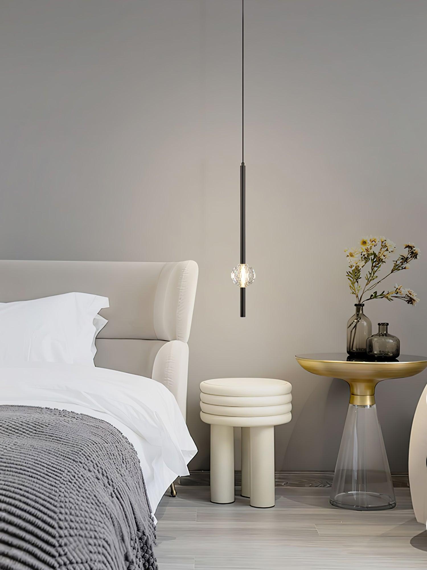 Modern Crystal LED Pendant Light - Dimmable Hanging Chandelier for Dining Room, Kitchen Island & Bedroom Decor | Energy Efficient Lighting Fixture