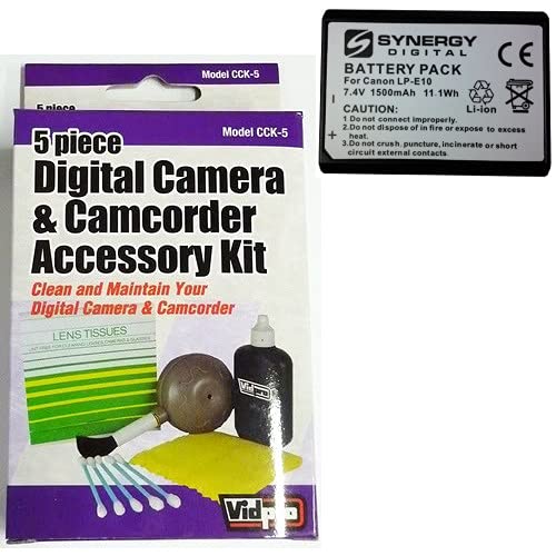 Canon EOS Rebel T7 Accessory Kit with Battery & Cleaning Kit for Photography