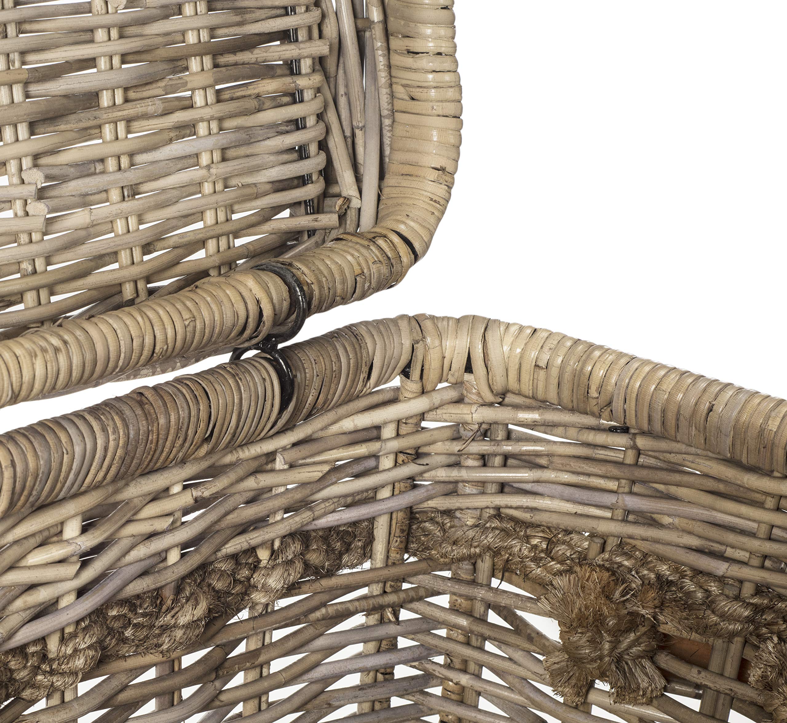 Safavieh Sidonie Grey Rattan Storage Hamper - Stylish Woven Laundry Basket for Bedroom, Bathroom & Closet Organization | Home Decor & Storage Solution