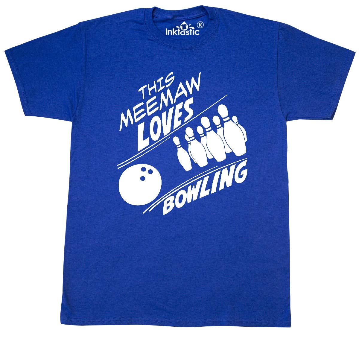 Inktastic 'This Meemaw Loves Bowling' Graphic T-Shirt - Funny Bowling Grandma Tee for Women - Perfect Gift for Bowling Enthusiasts & Grandparents Day