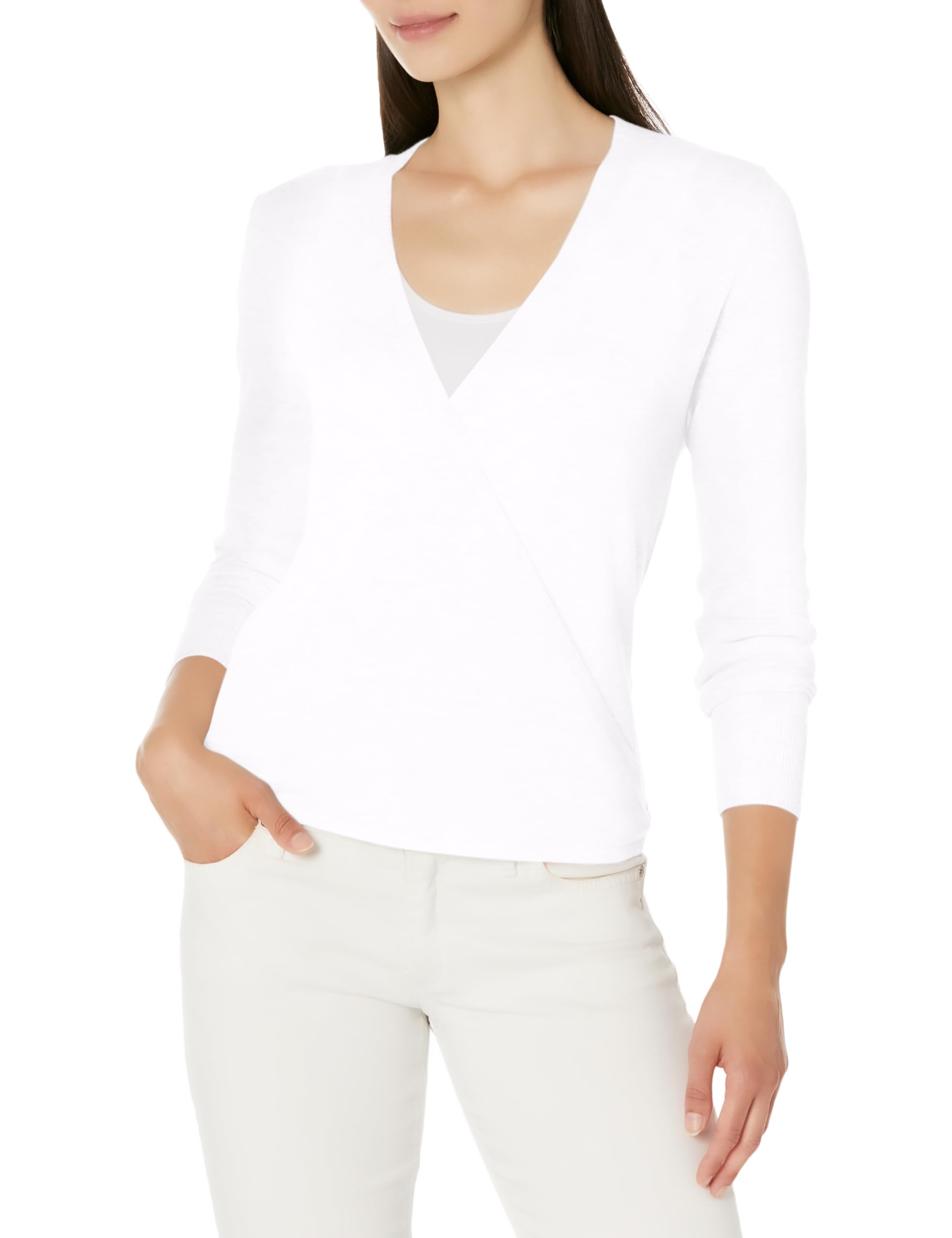 NIC+ZOE Women's 4-Season Stretch Knit Cardigan Sweater - Soft Paper White | Versatile Layering for Office, Travel & Casual Outfits