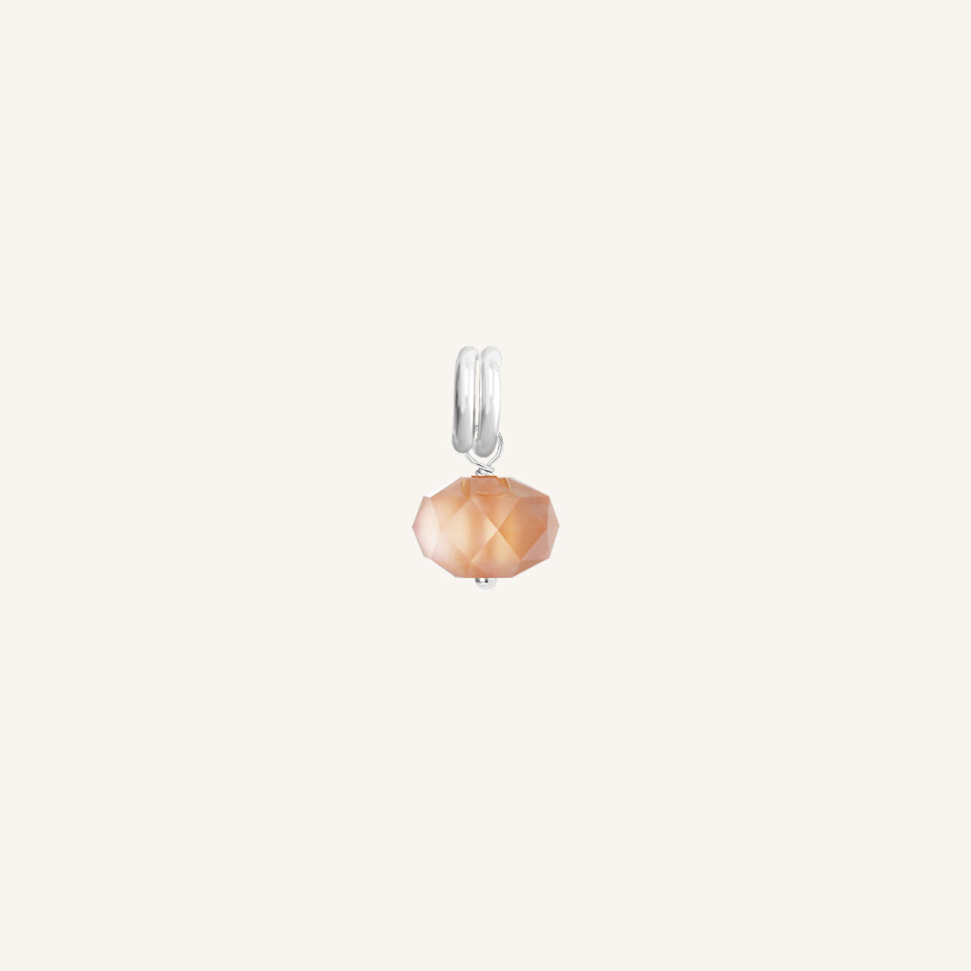 Opulent Orange Moonstone Charm - Stone of Hope & Healing Crystal for Jewelry Making, Meditation & Spiritual Gifts