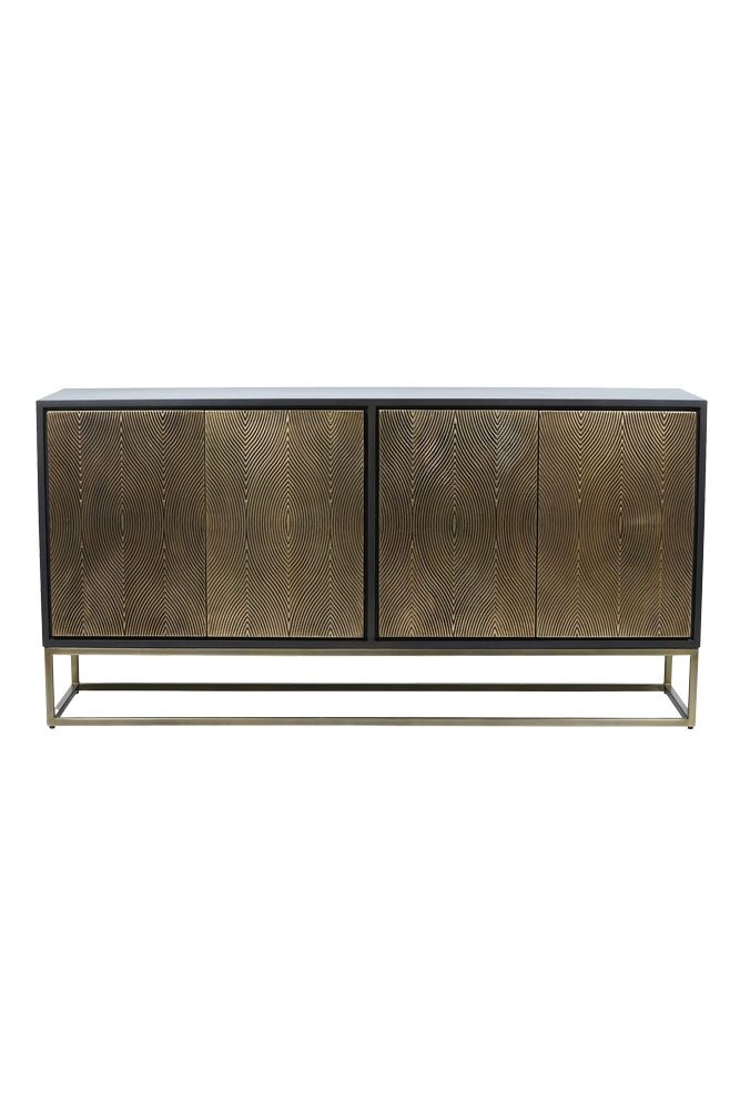 Elegant Gold Embossed Detailing Cabinet Unit - Modern Luxury Storage Solution for Living Room, Bedroom & Office Decor