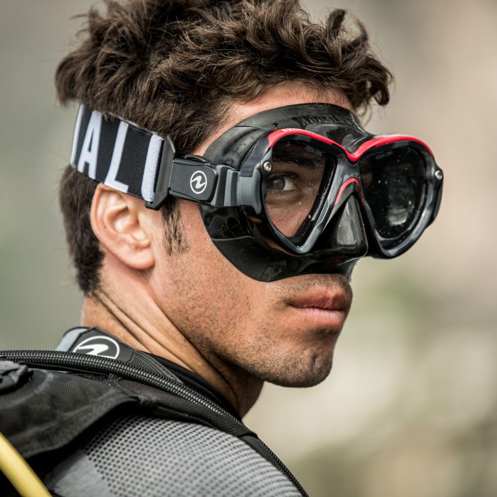 Aqualung Reveal ULTRAFIT Scuba Diving Mask - 180° Panoramic View, Custom Face Fit, Interchangeable Lenses, Waterproof Silicone Skirt for Adults - Perfect for Snorkeling, Scuba Diving & Underwater Exploration