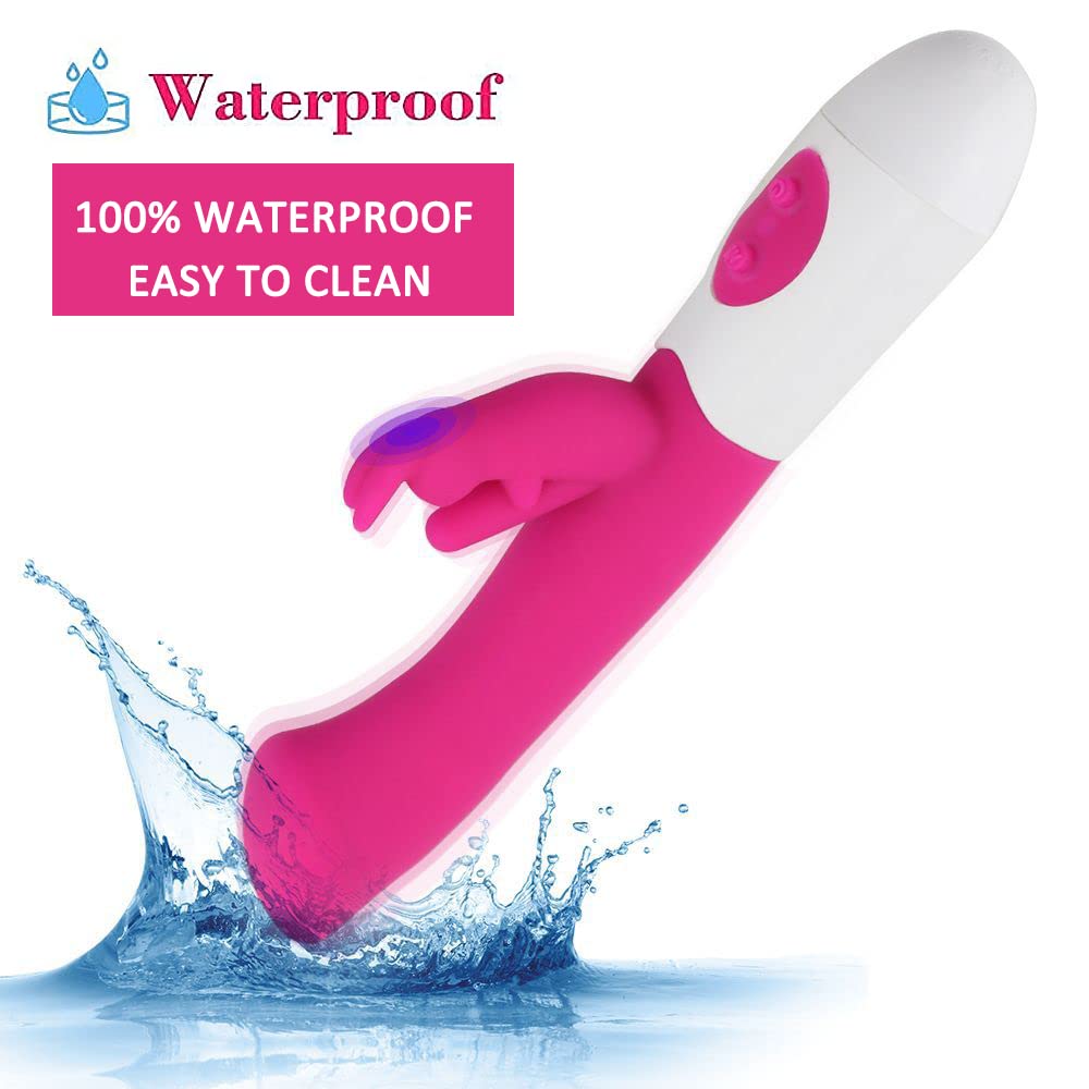 Rechargeable Rabbit Vibrator for Women - 10 Powerful Vibrations Dual Motor Clitoral & G-Spot Stimulator - Silent Waterproof Rose Sex Toy for Couples Play, Solo Pleasure & Sensual Massage