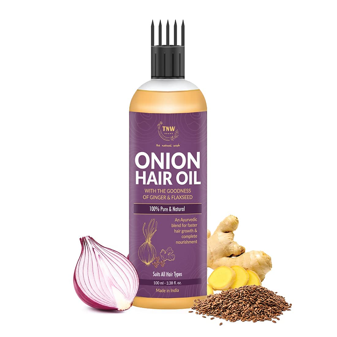 TNW Onion Hair Oil for Strong & Healthy Hair Growth | Natural Hair Treatment for All Hair Types | Prevents Hair Loss & Breakage | Perfect for Daily Scalp Massage & Deep Conditioning