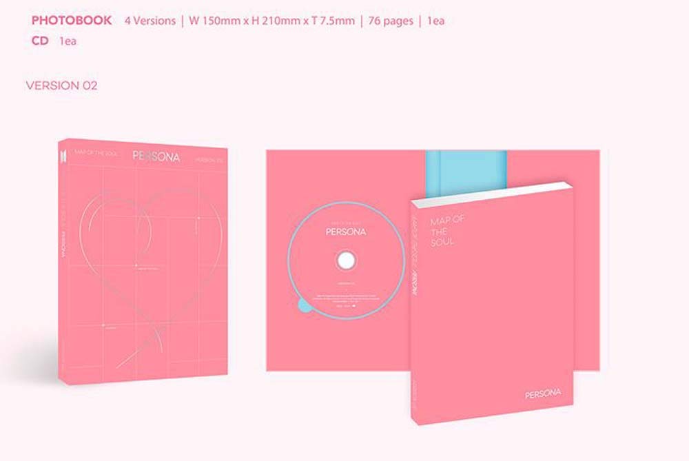 BTS (Version 2) Map of The Soul: Persona Album - Bangtan Boys CD with Poster, Photobook, Mini Book, Photocard, Postcard & Photo Film | K-Pop Collectors Edition + Bonus 6 Photocards Set | Perfect for ARMY Fans, Gift Giving & Music Collections