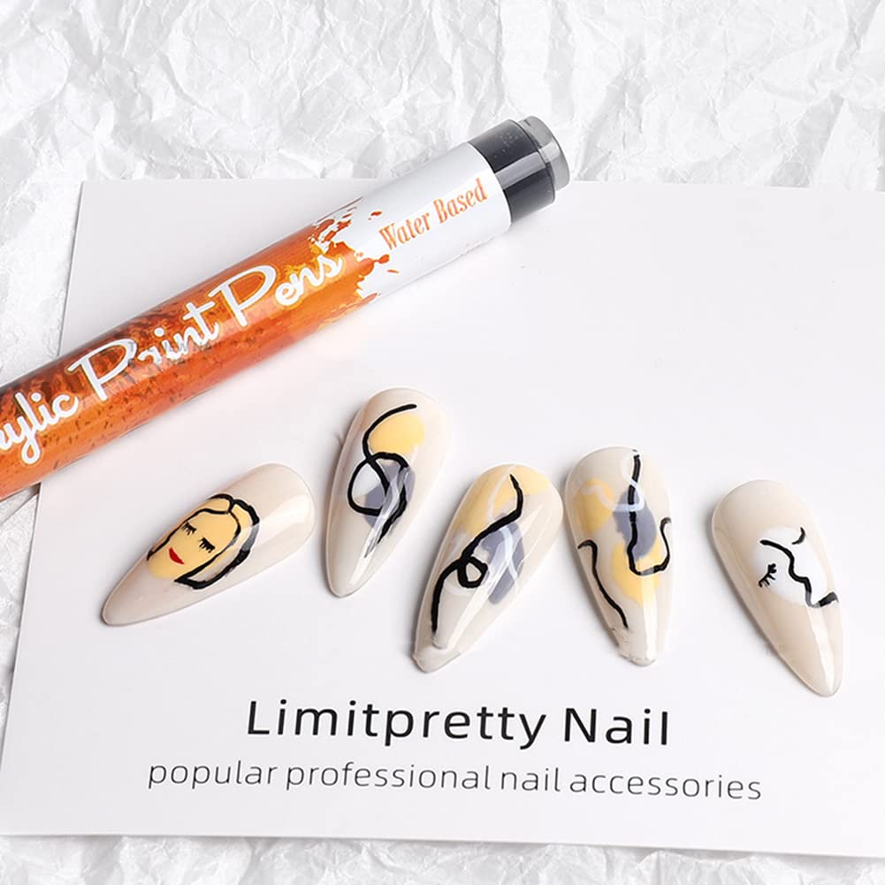 Professional Nail Art Drawing Pen - Waterproof Nail Graffiti & Painting Marker for DIY Nail Designs | Perfect for Home Manicures, Salon Use & Creative Nail Art Projects - Black
