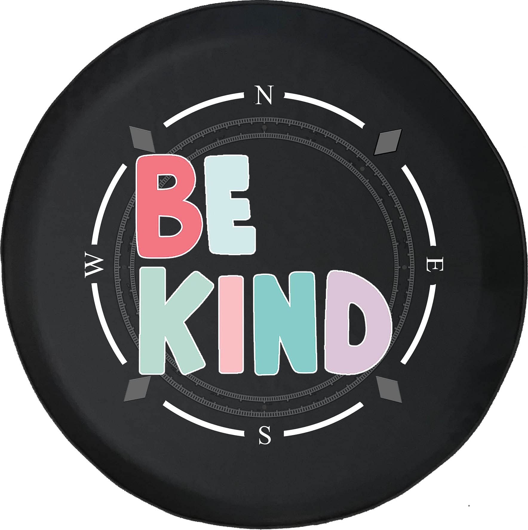 American Unlimited Spare Tire Cover with Compass Design - 'Be Kind' Wheel Cover for SUV, Trailer, RV & Most Vehicles | Durable Waterproof Accessory for Road Trips & Outdoor Adventures