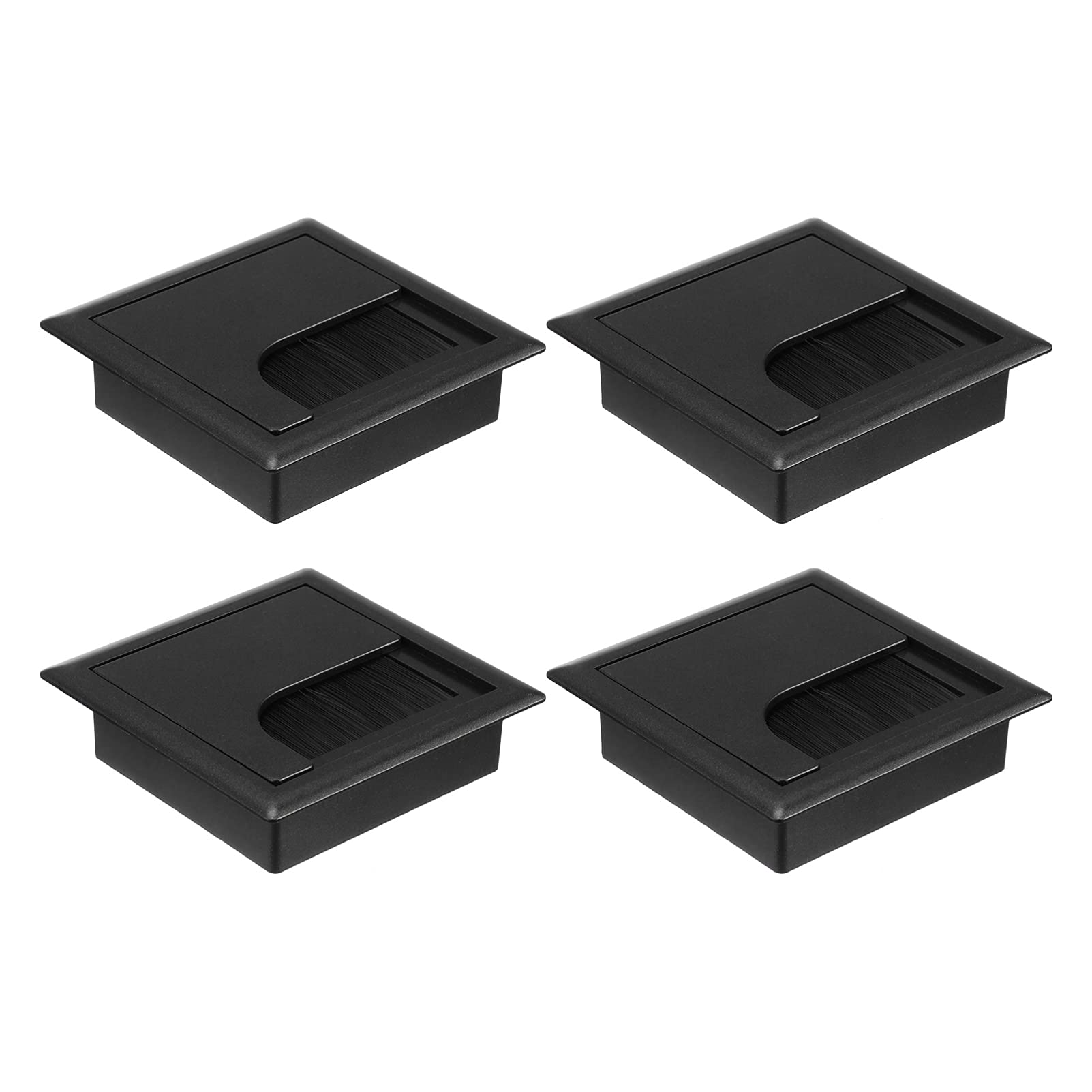 POPETPOP Desk Grommet - Black Plastic Wire Cable Hole Cover Organizer for PC Computer Desk | Cord Management Solution for Home Office & Gaming Setup
