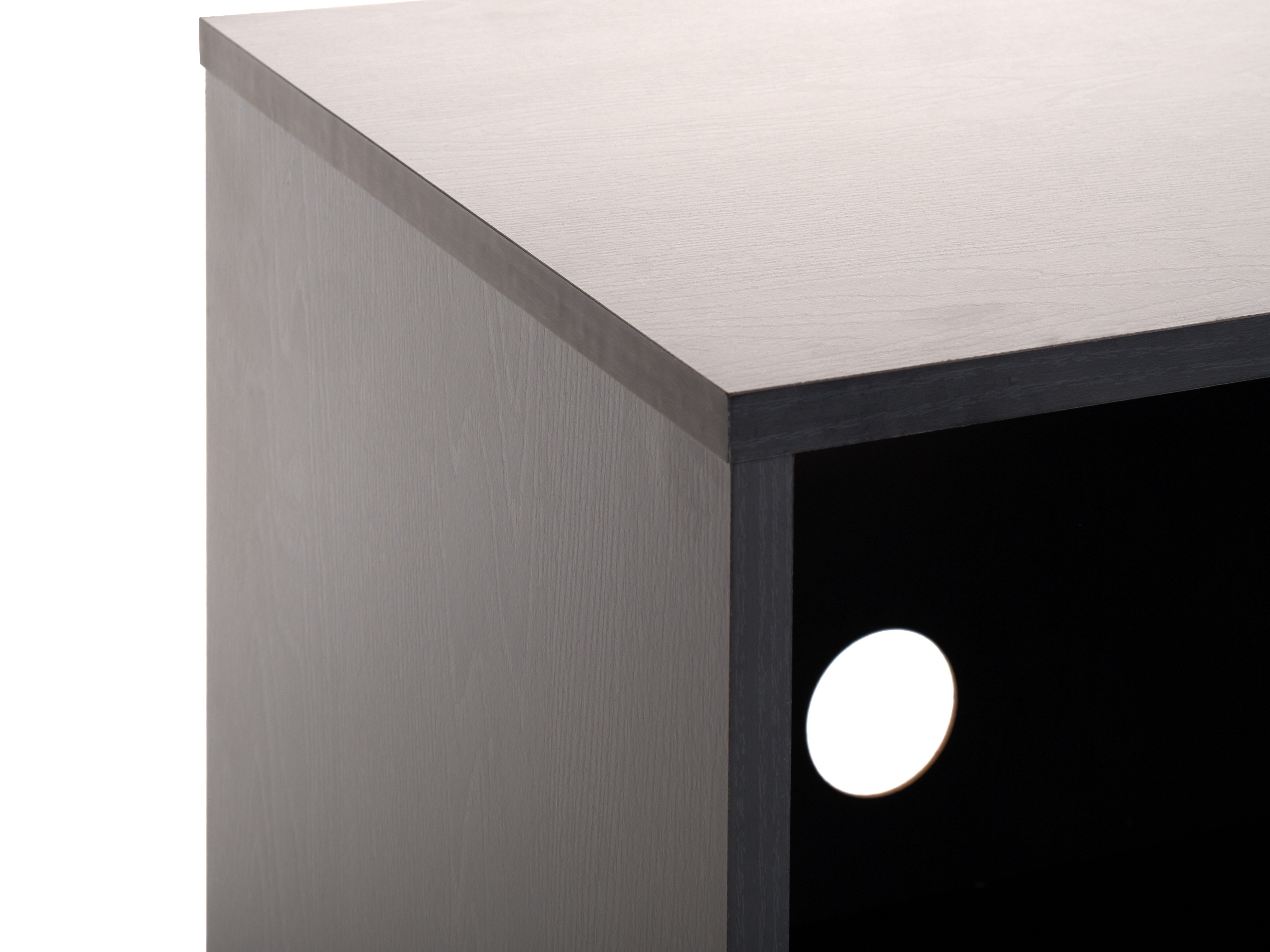 Black Large Open Shelved Turntable Stand - Sturdy Vinyl Record Storage & Display for Living Room, Bedroom, or Office