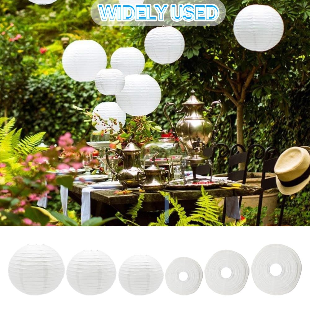 6 Pack Decorative Round Paper Lanterns - 8