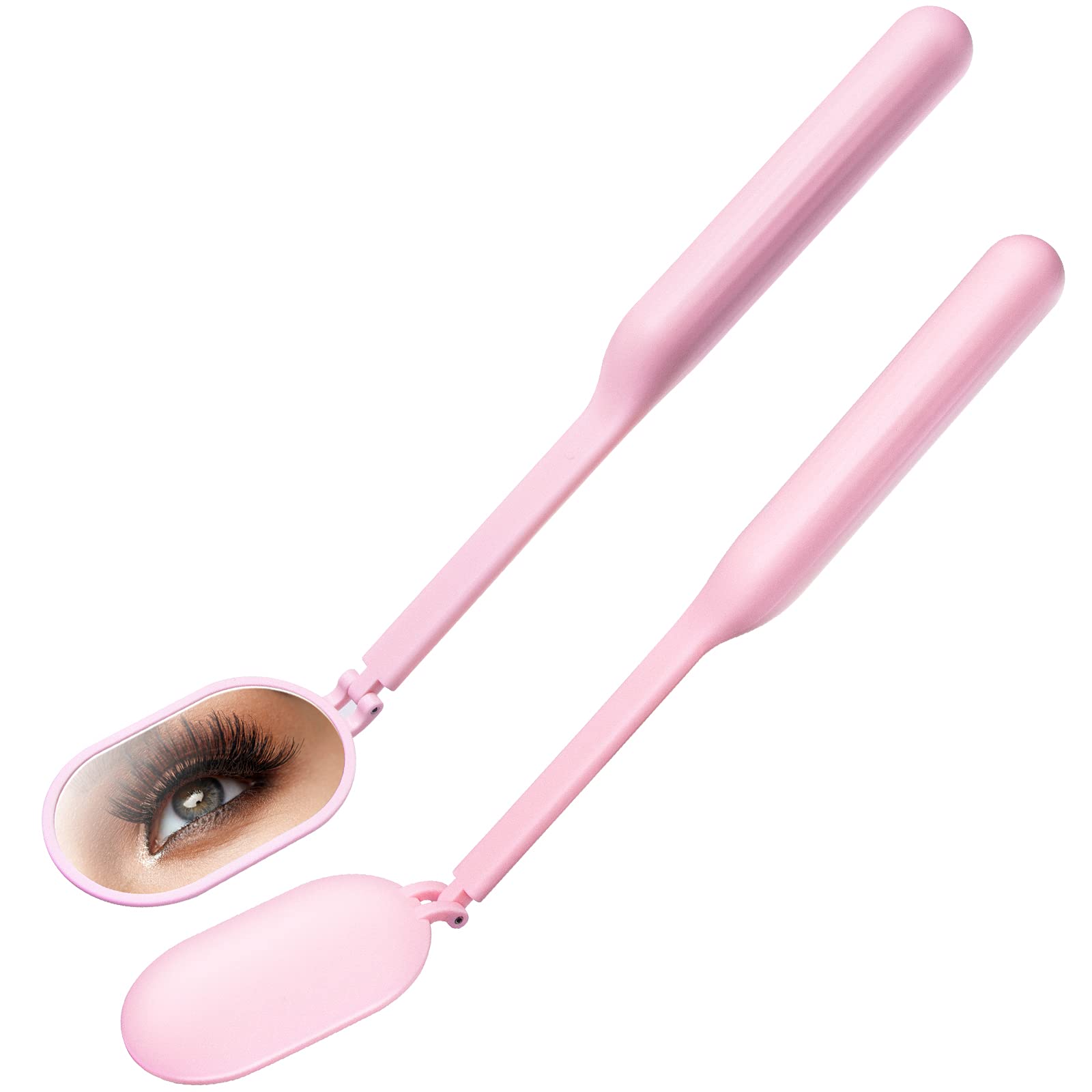 1 PCS Large Eyelash Extension Mirror with 270° Rotation - Lightweight Folding Makeup Mirror for Lash Techs & Professionals - Adjustable Inspection Mirror for Eyelash Extensions & Beauty (Pink) - Perfect for Salon, Home Use & Travel Makeup Kit