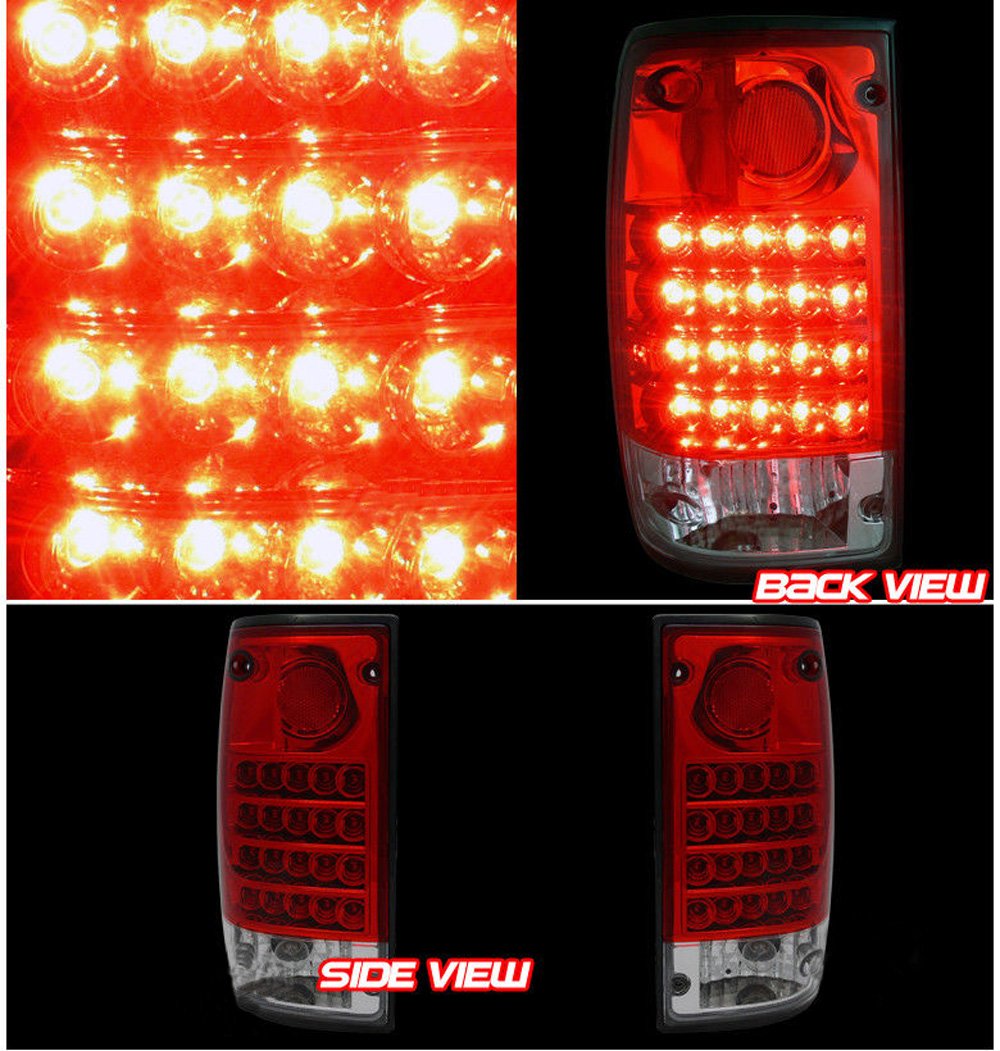 Red & Clear LED Tail Lights Assembly for Toyota Pickup (Pair) - Left Driver & Right Passenger Side Replacement - Upgrade Your Truck's Style & Safety for Night Driving & Off-Road Adventures