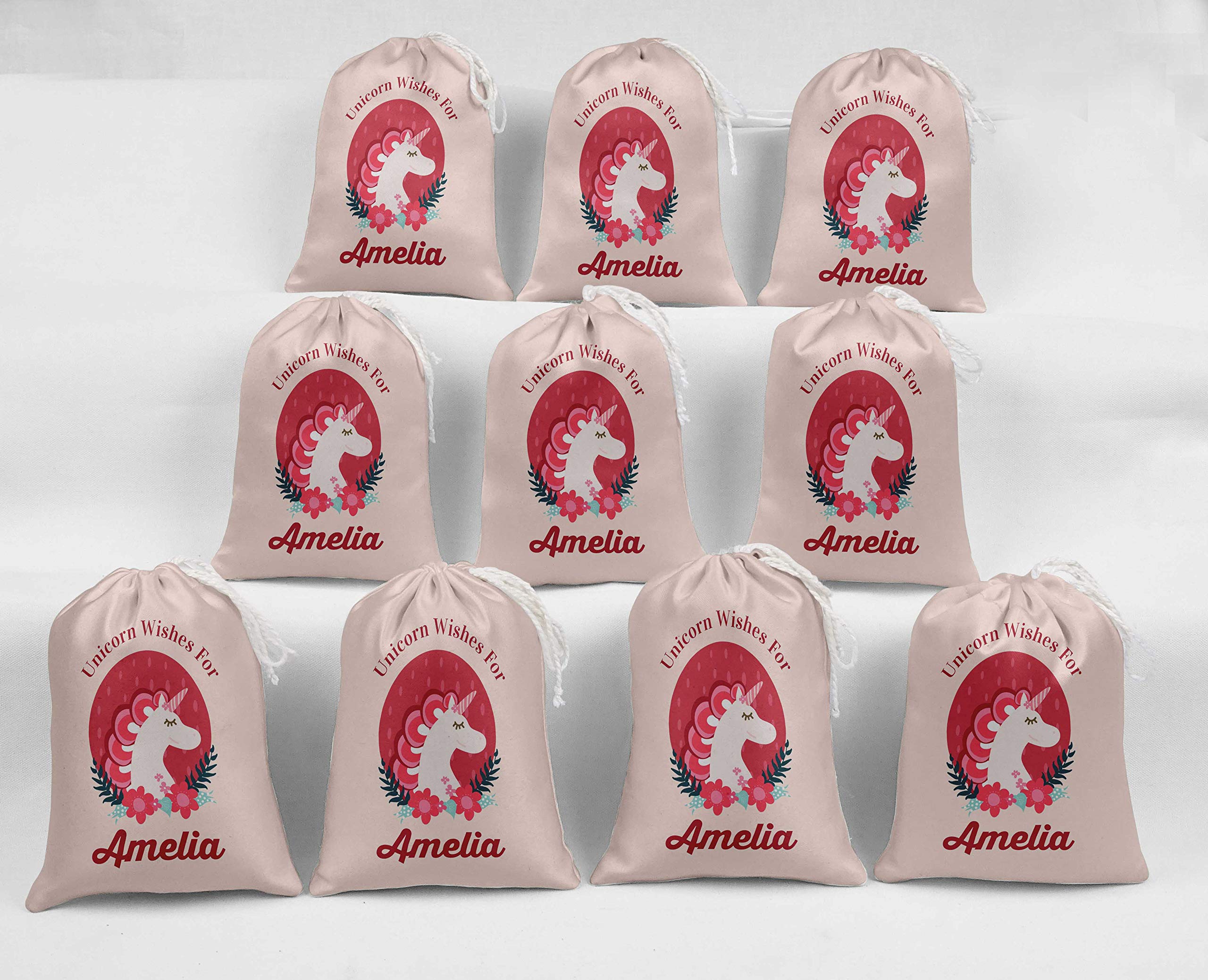 Custom Orange Unicorn Party Favor Bags - 15 Pack Drawstring Pouches for Birthday Celebrations, Baby Showers & Kids' Party Supplies - Perfect for Goodie Bags, Gift Favors & Party Decorations