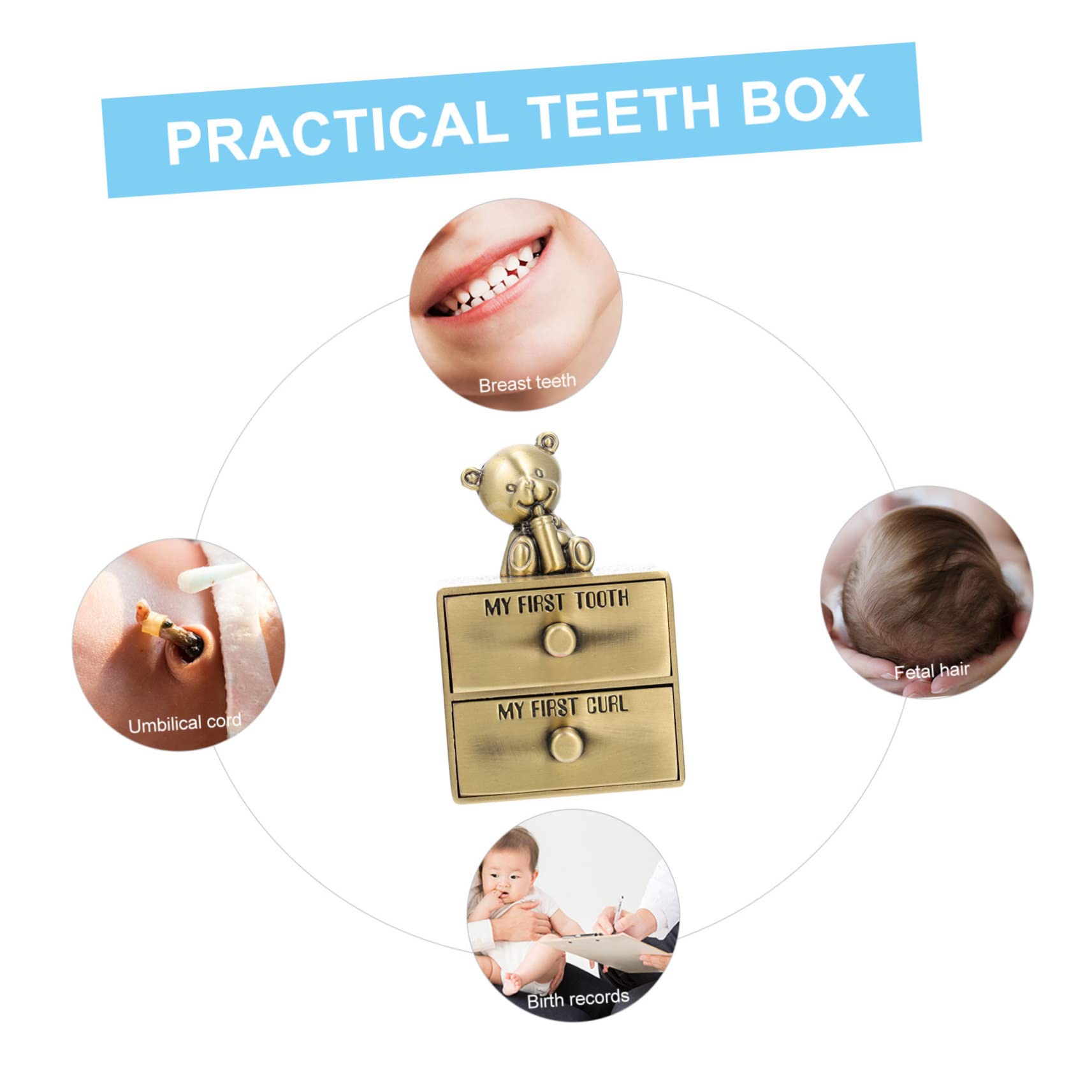 BESTonZON 6 Pcs Kids Baby Teeth Keepsake Box - First Lost Tooth Holder with Zinc Alloy Case for Tooth Fairy Gifts & Childhood Memories Preservation | Perfect for Parents to Save Milestone Moments
