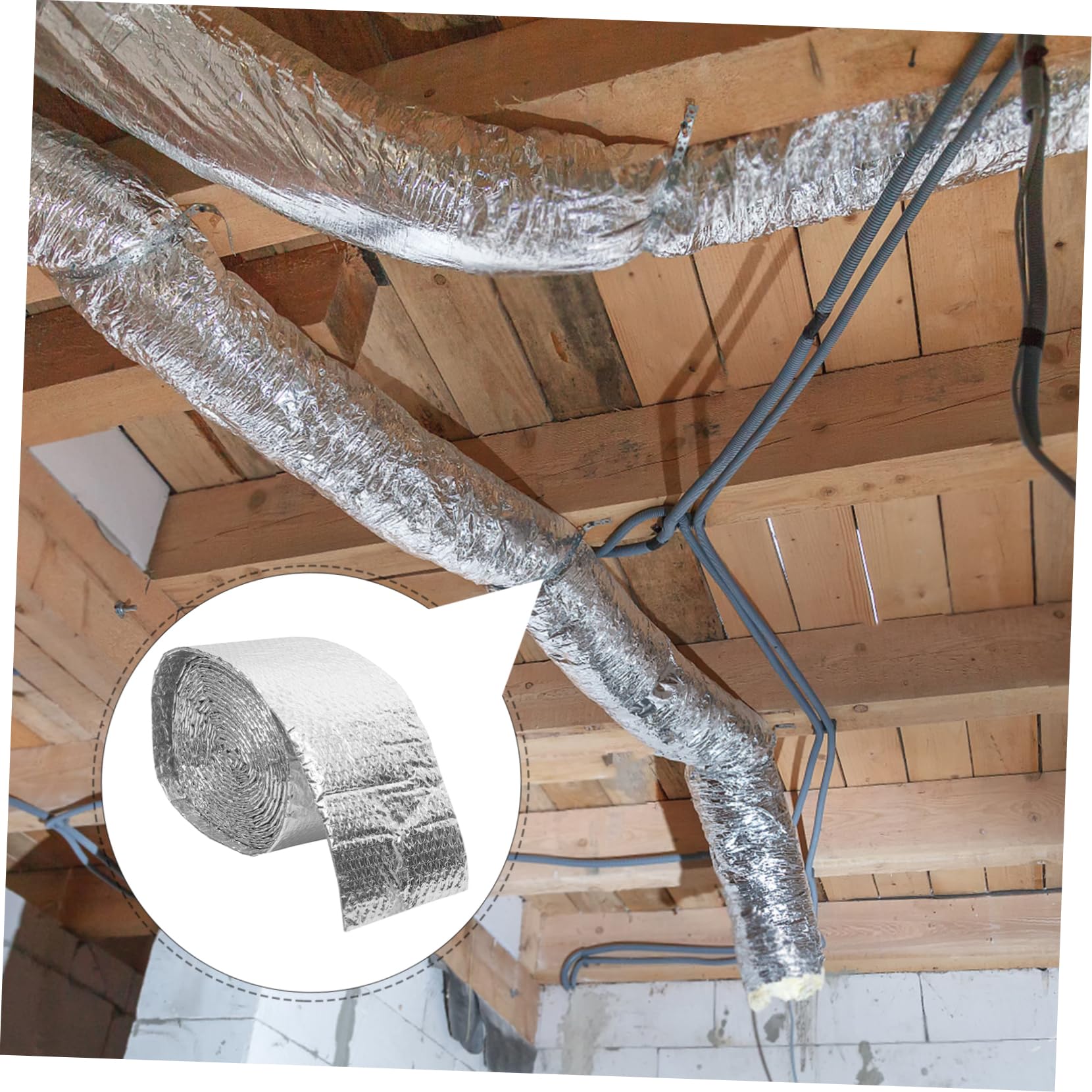 Mikikit 1 Roll Thermal Foil Barrier - Winter Window Insulation & Hot Water Heater Blanket for RV, Home, and Camping Use