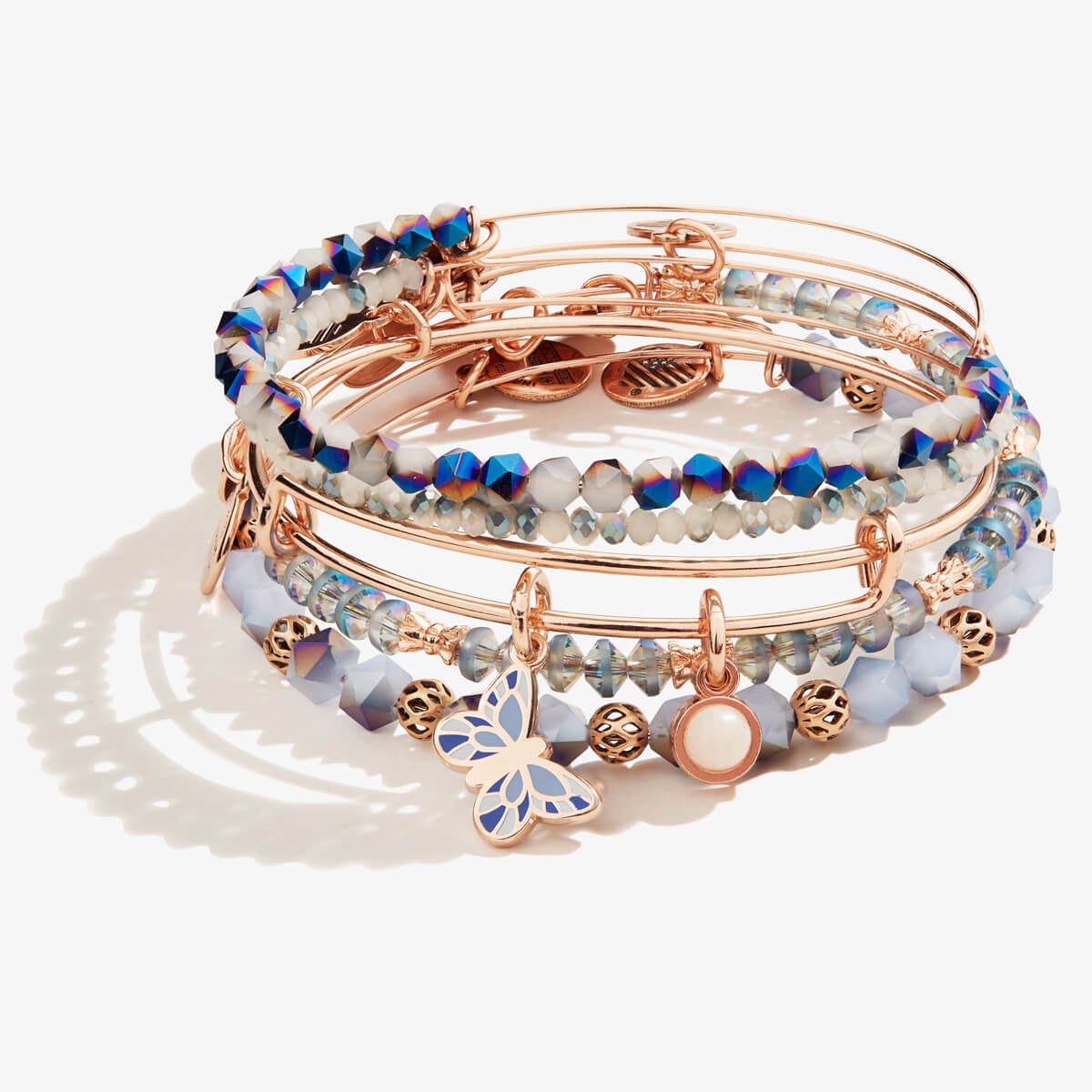 5-Piece Flying Butterfly Charm Bangle Set - Elegant & Stylish Jewelry for Women, Perfect for Parties, Weddings & Everyday Wear