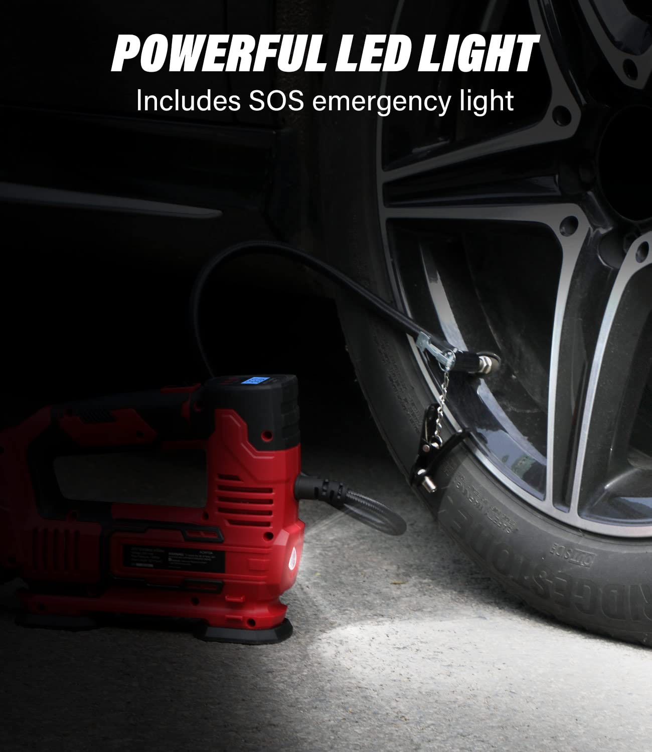 AVID POWER 20V Cordless Portable Tire Inflator with Digital Gauge & Extra Battery - Fast Inflation for Cars, Bikes, SUVs & Sports Equipment - Perfect for Road Trips, Camping & Emergency Use