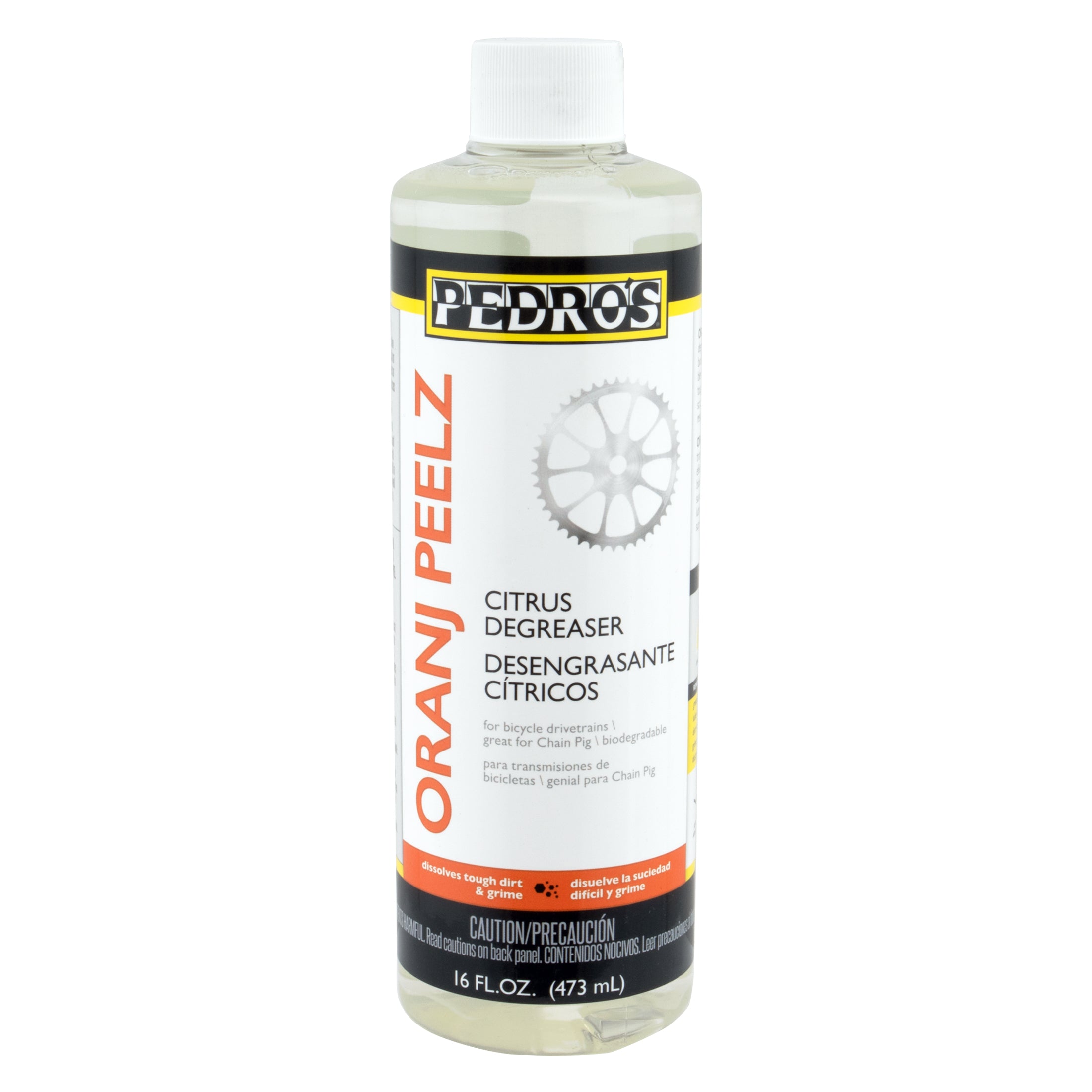 Pedro's Orange Peelz Bike Degreaser - Citrus-Powered Cleaner for Chains, Cassettes & Drivetrains - Ideal for Mountain, Road & BMX Bikes