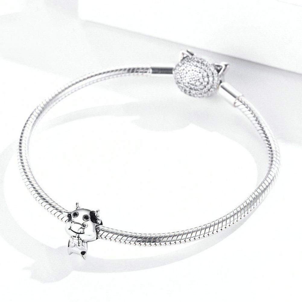 925 Sterling Silver Animal Charms - Giraffe, Monkey, Cow, Dog, Crab - Pandora Compatible Bracelet Charms for Birthdays, Pet Lovers & Jewelry Making | Perfect for DIY Jewelry, Gifts & Personal Style Accessories
