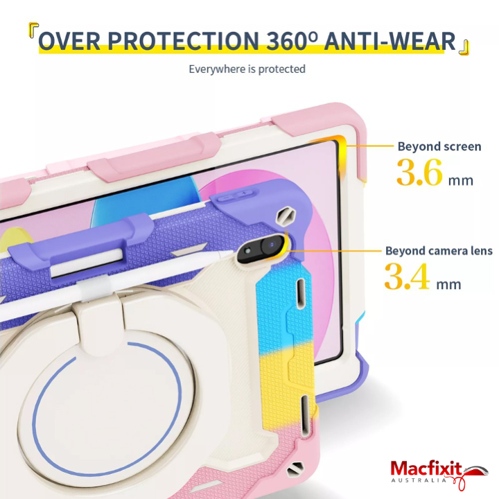 Shockproof Rotating Handle Case for iPad 10th Generation (2022) 10.9 Inch - 360° Swivel Stand with Grip Protection for Work, Travel & Home Use