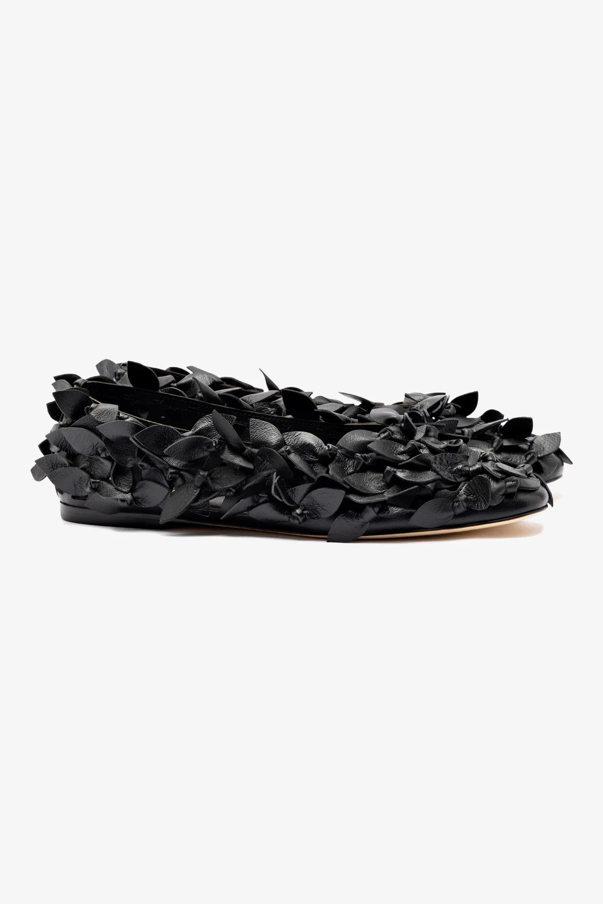 Larroudé x Jonathan Cohen Black Leather Ballet Flats - Women's Comfortable & Stylish Shoes for Work, Parties & Everyday Wear