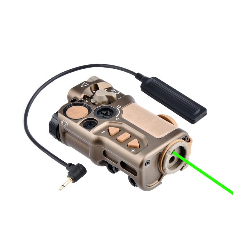 Metal RD-X Laser Sight Box with Red/Green/Blue & IR Laser, M300A LED Flashlight & Dual Wire Pressure Switch Combo - Tactical Shooting Accessories for Hunting, Airsoft & Outdoor Activities